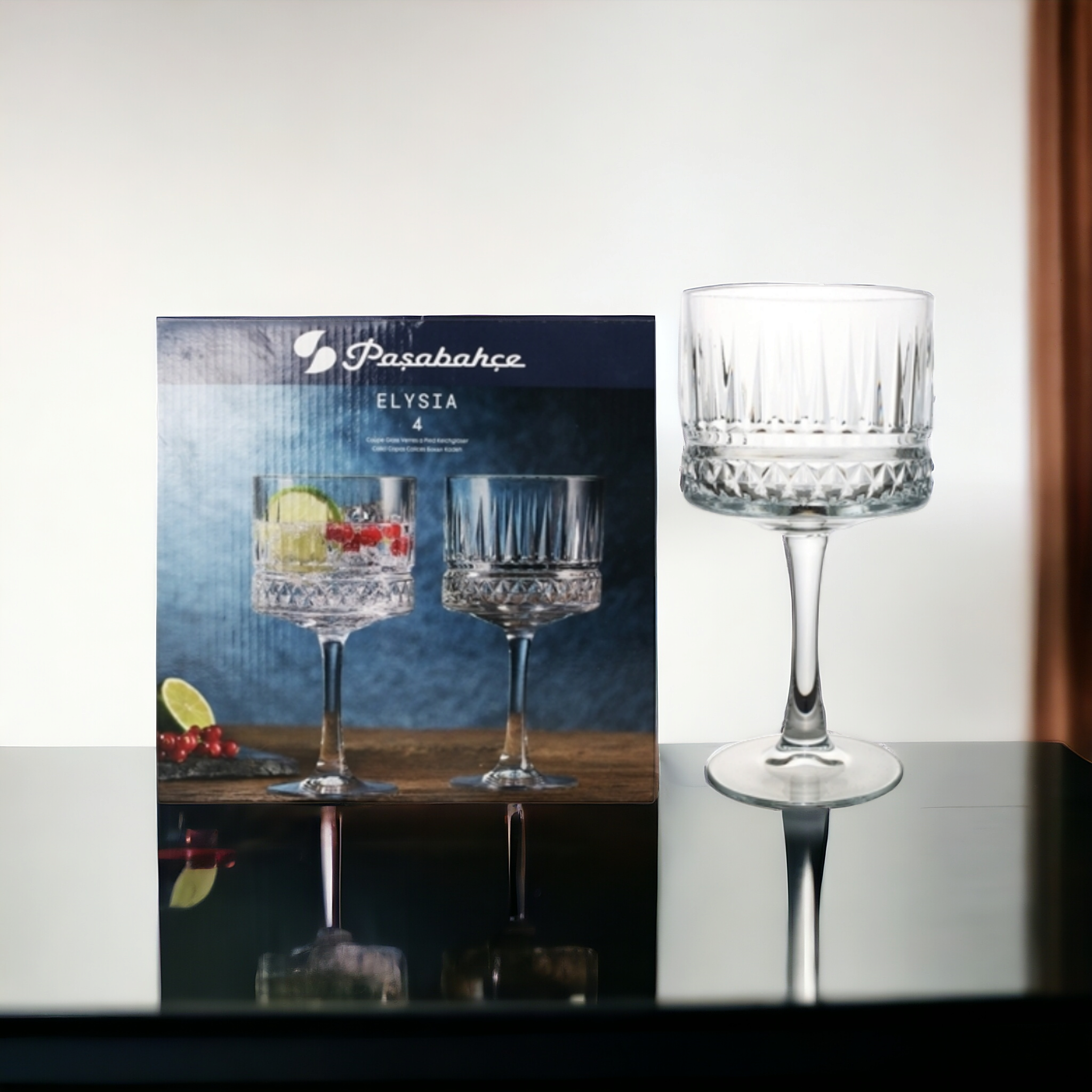 Pasabahce Elysia Cocktail 500ml Glass Tumbler Stemmed 4pcs
