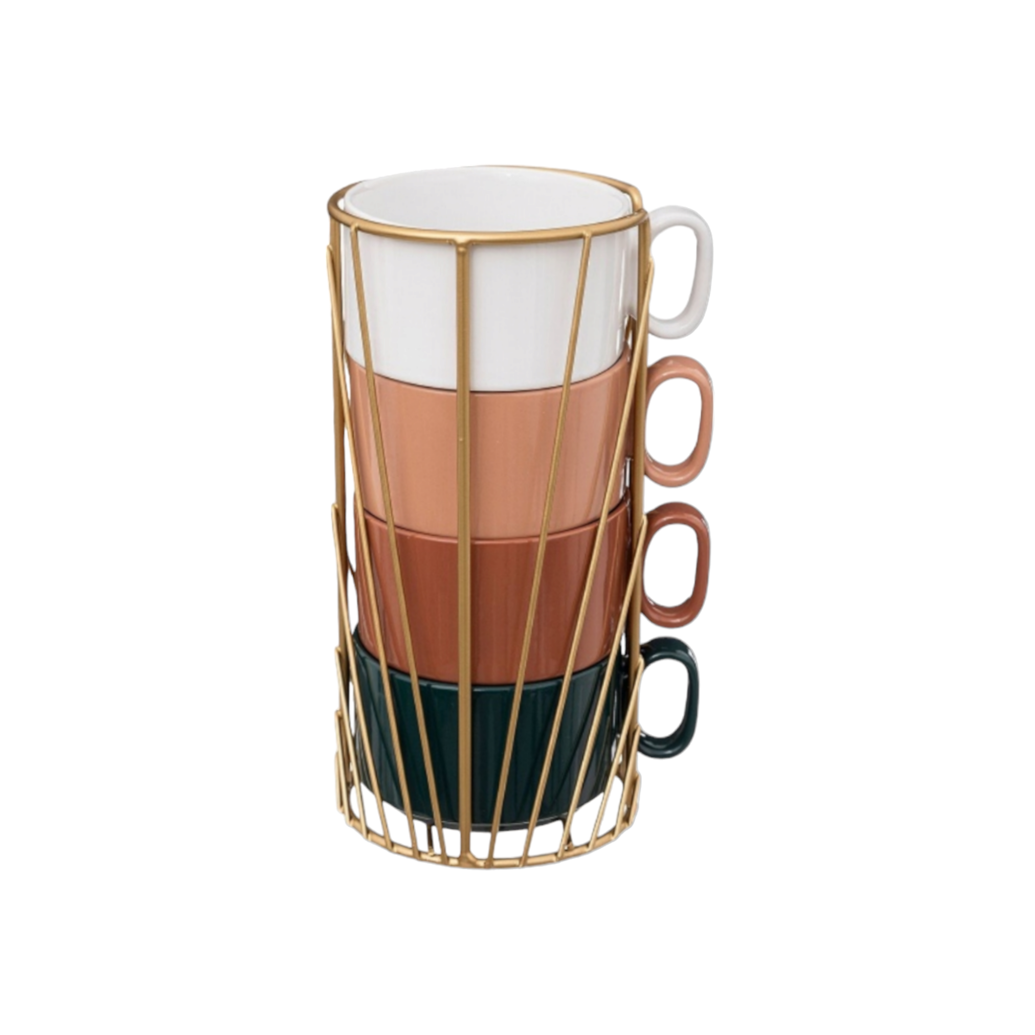 Secret de Gourmet 4pc Mug Set on Stand - Mugs In Rack