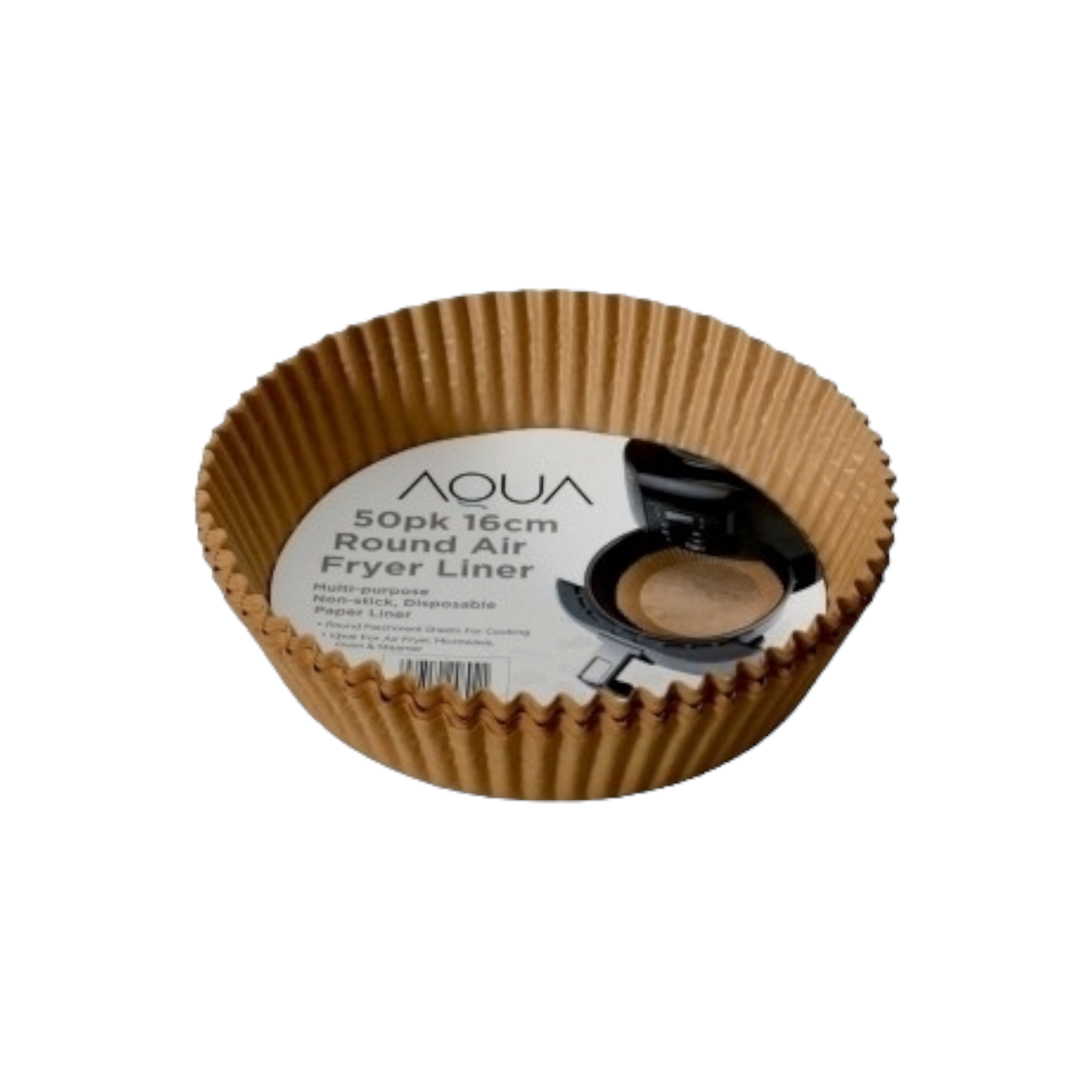 Aqua Air Fryer Greaseproof Paper Liner Round 16x4.5cm 50pcs
