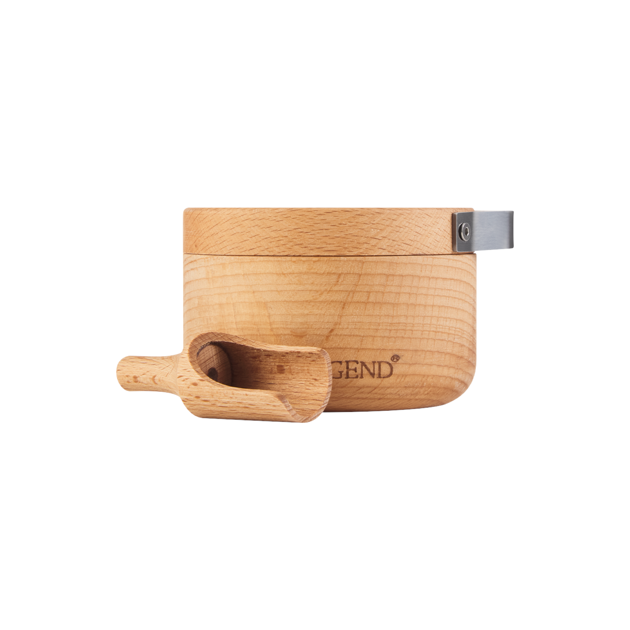 Legend Premium Beechwood Salt Cellar 10x5cm with Spoon