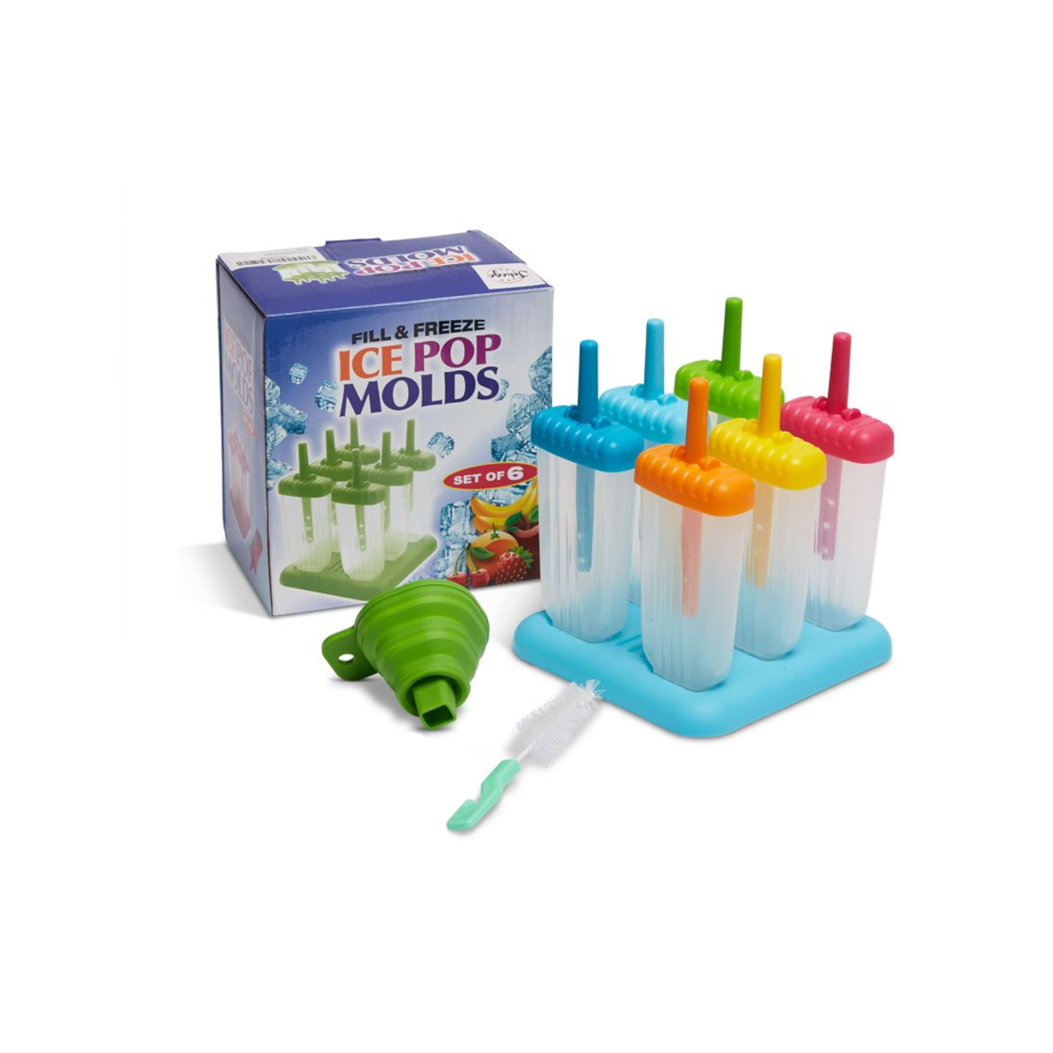 Ice Lolly Maker Large Plastic 6pc Set