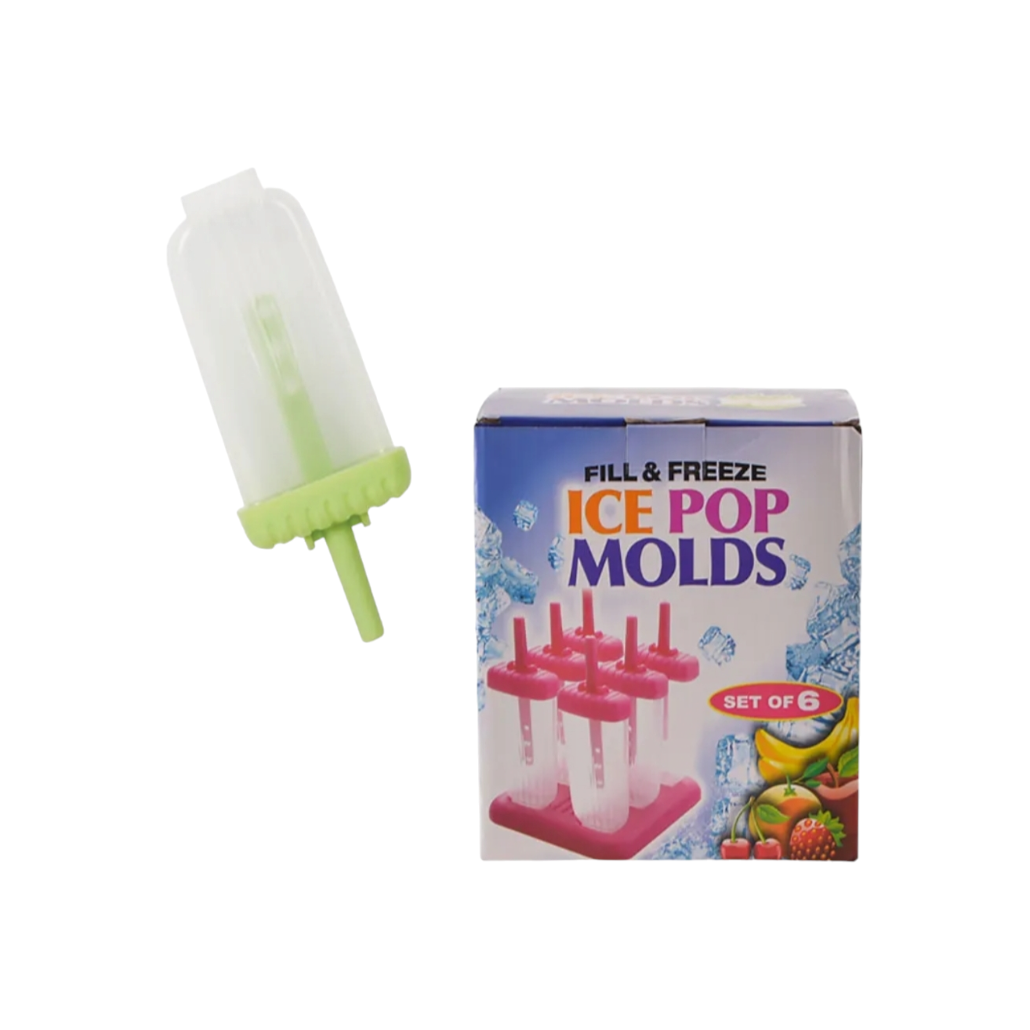 Ice Lolly Maker Large Plastic 6pc Set
