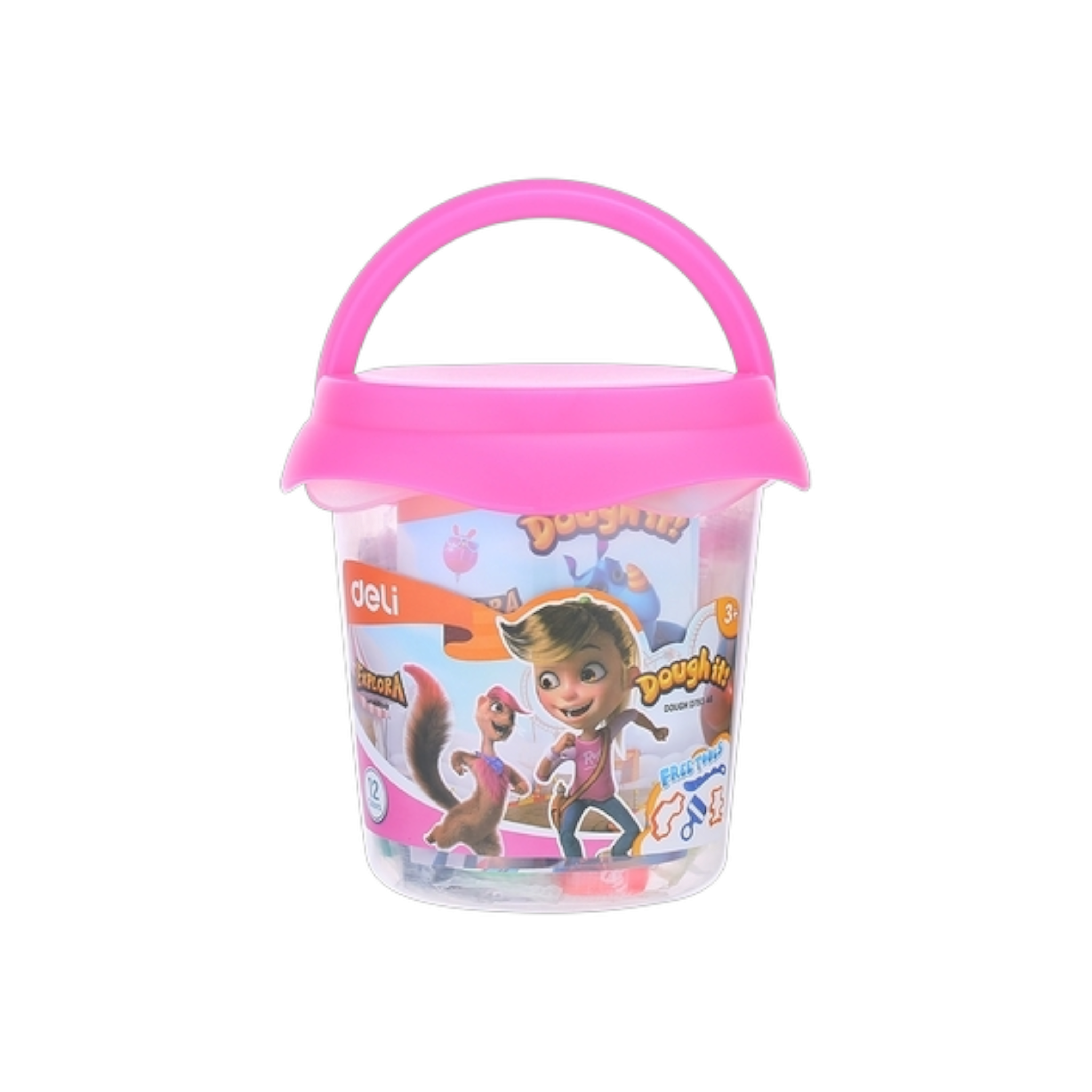 Deli Kids Play Dough 12-Colors in Bucket Tub 160g