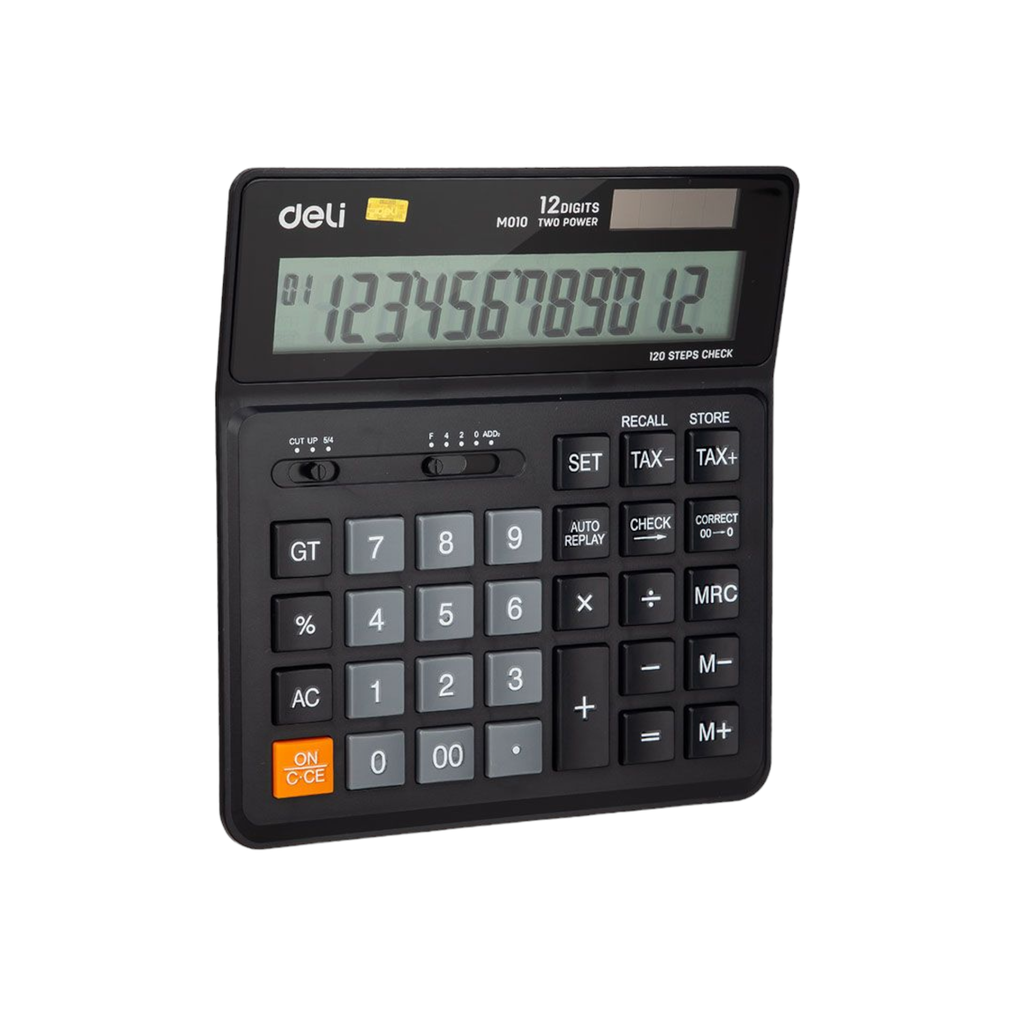 Deli Plastic Business Calculator 12-Digit 120-Steps Dual Power