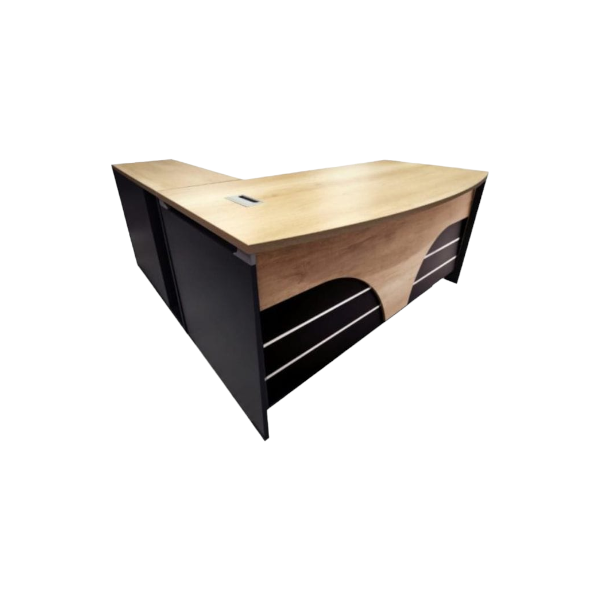 Melamine Wood Office desk and Credenza Light Oak