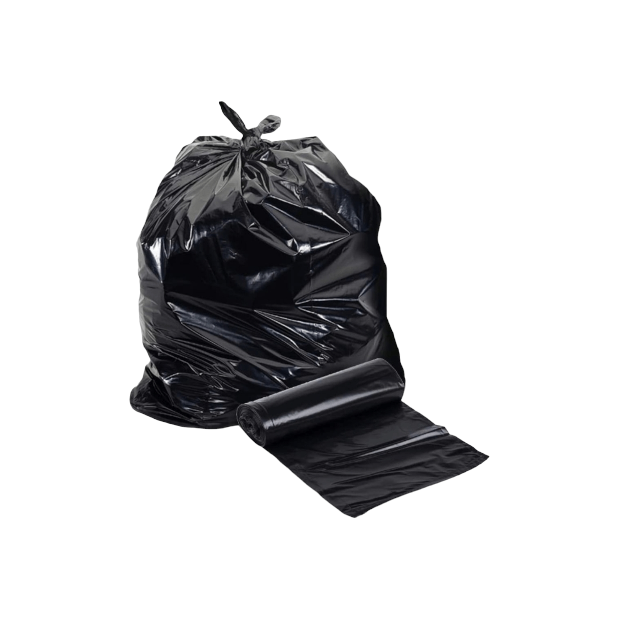 Refuse Bags on Roll Light Duty 75x95cm 20microns Recycled Black 20pcs
