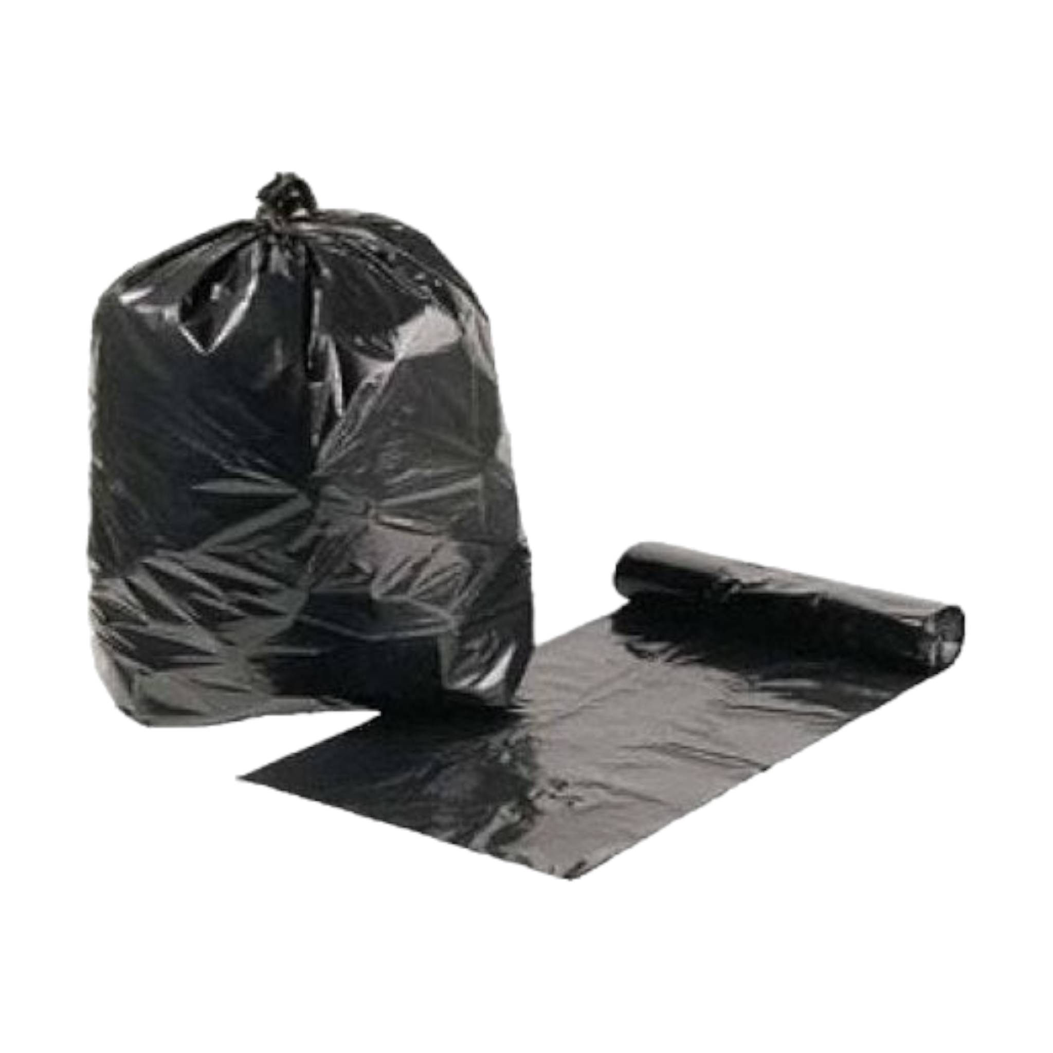 Refuse Bags on Roll Light Duty 75x95cm 20microns Recycled Black 20pcs