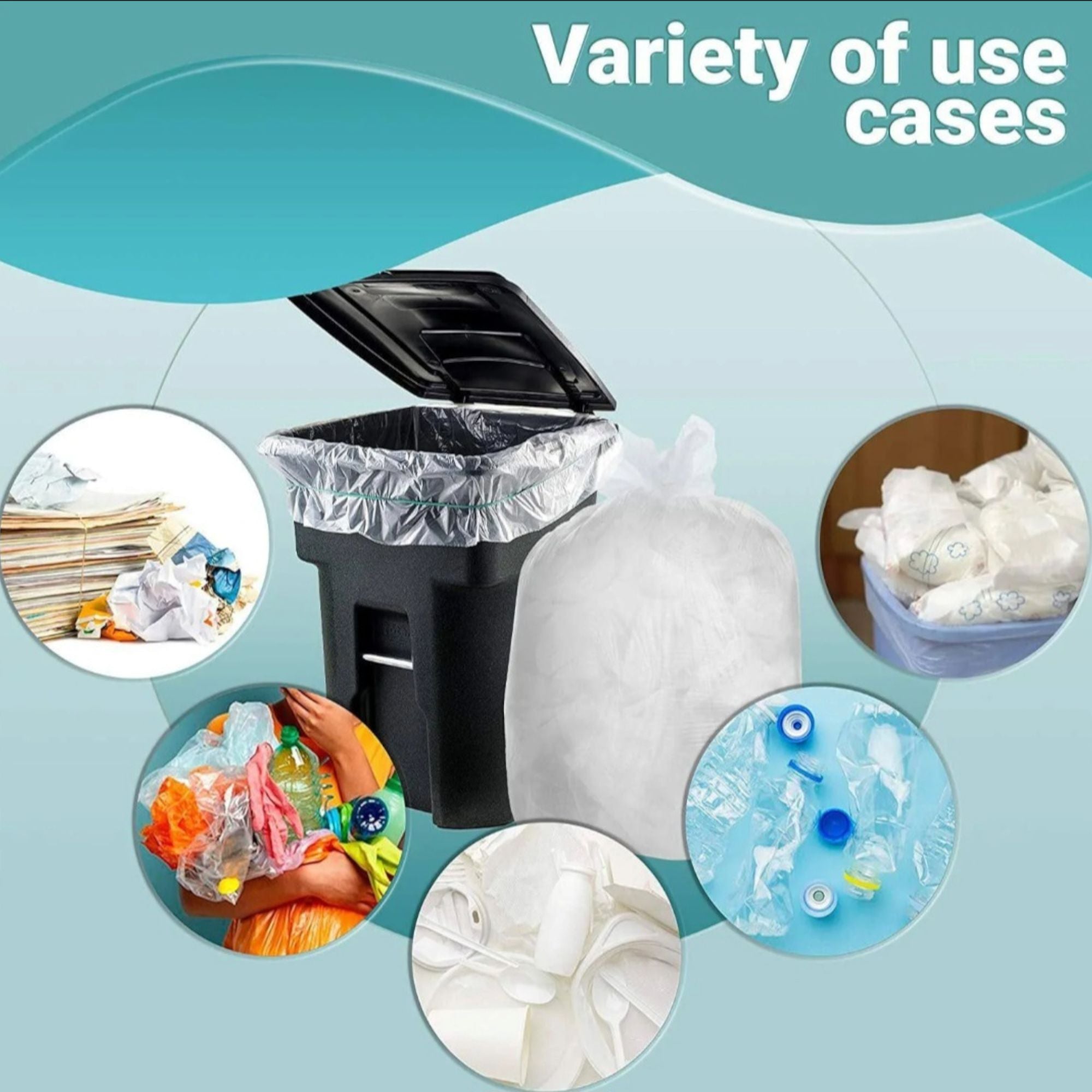 Refuse Bin Liner Bags Frosted Large 56x75cm 15microns 50pack