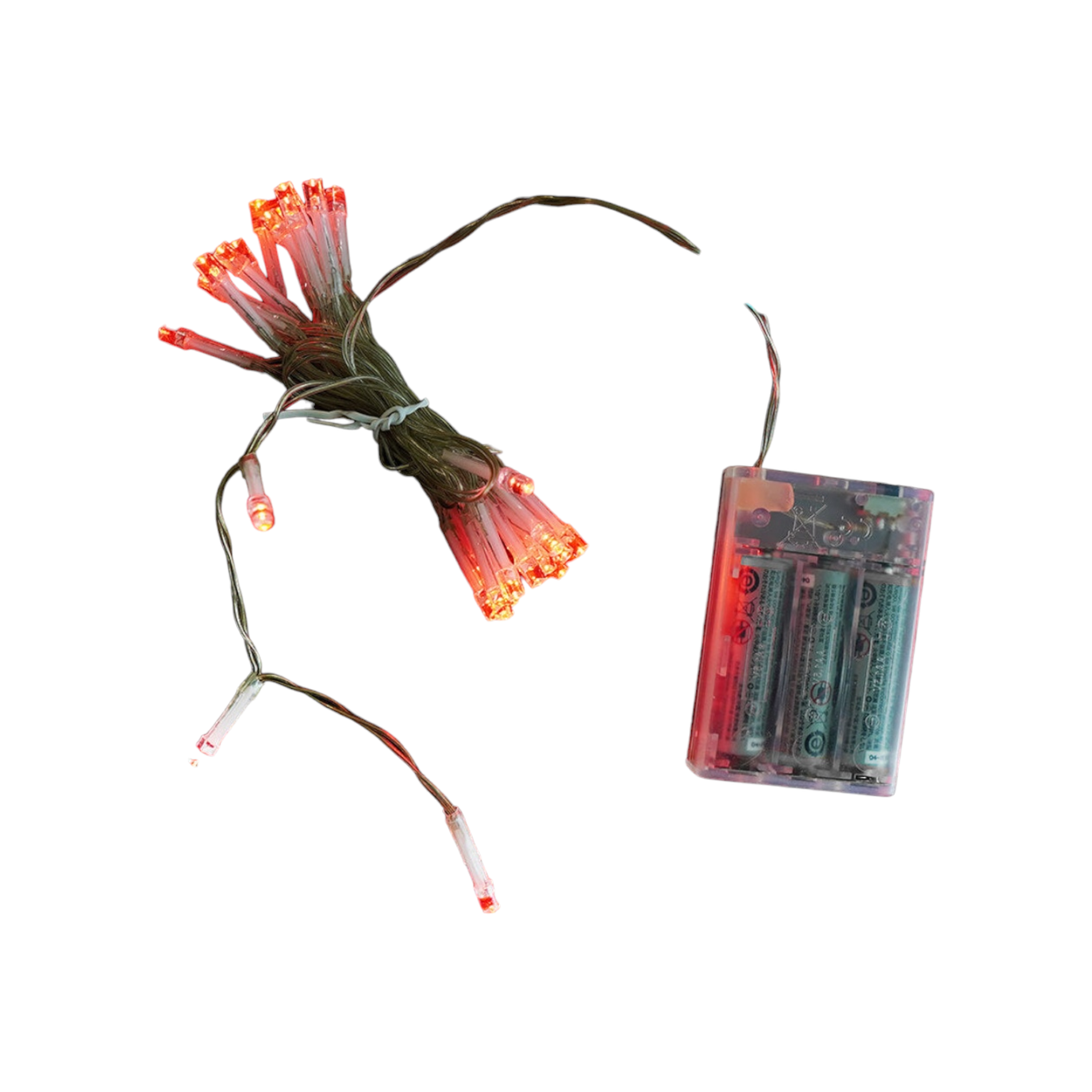 LED String Lights Red Decorative Battery Operated 30-Lights 3m