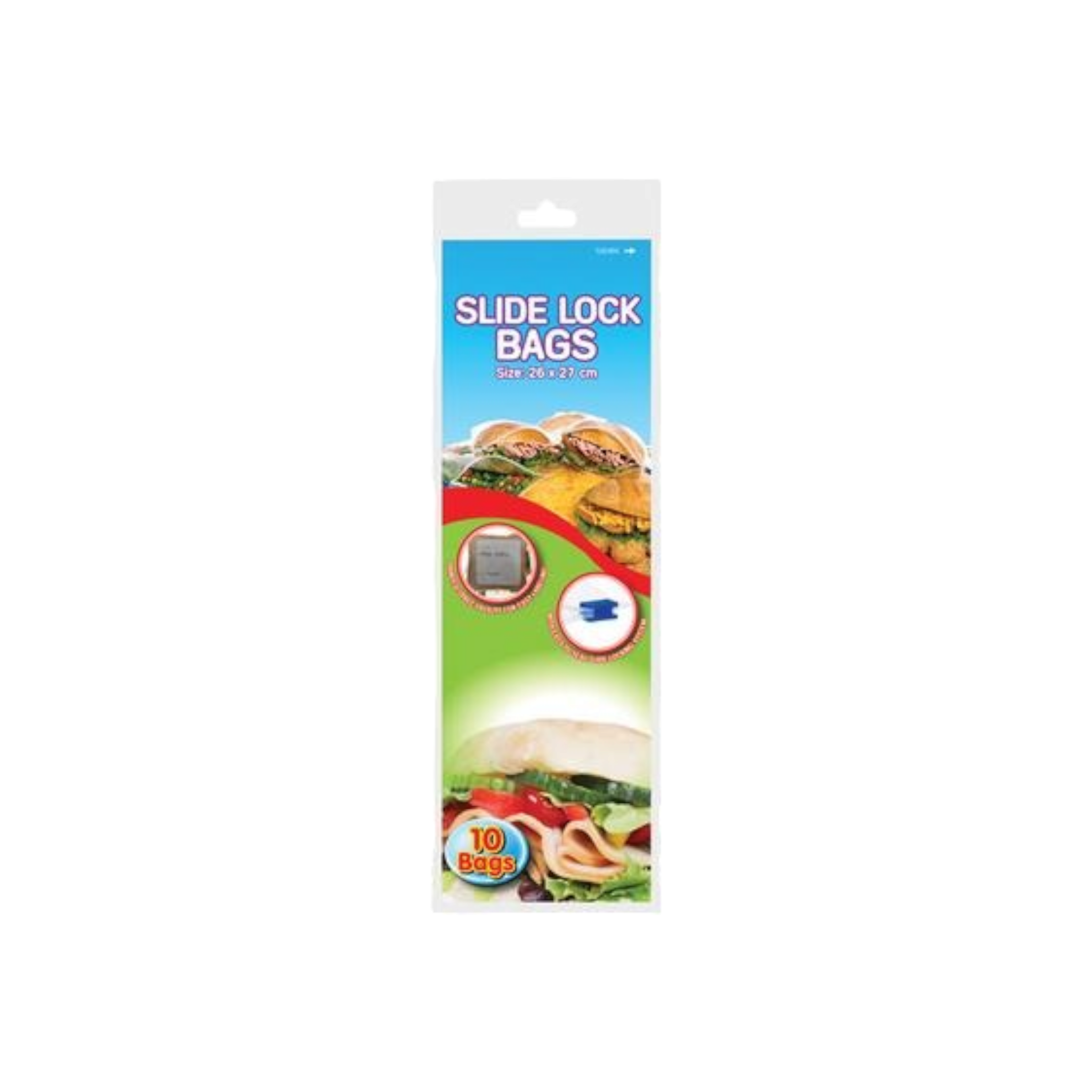 Disposable Slide Lock Seal Plastic Bags 26x27cm 10pack