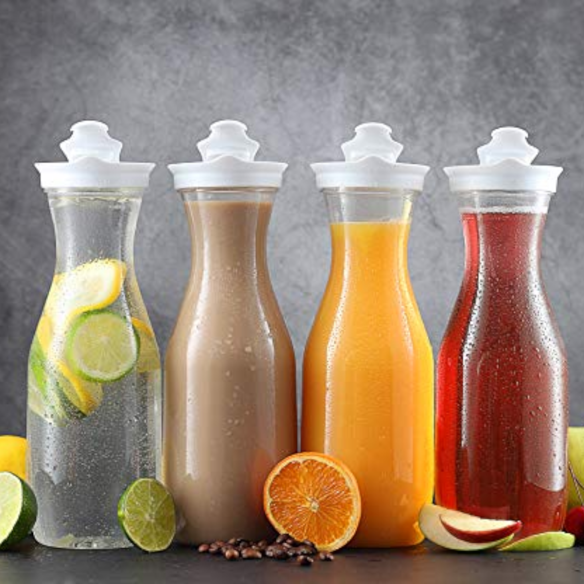 Juice Bottle Plastic Curve Shape with Flip Lid 750ml