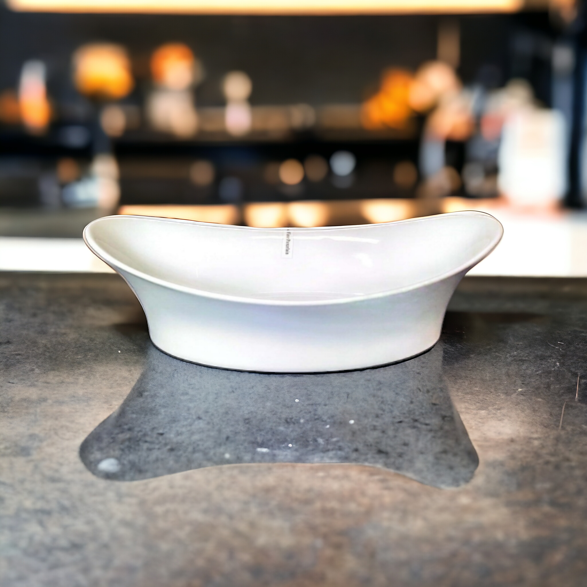 Ceramic White Oval Serving Bowl 13inch