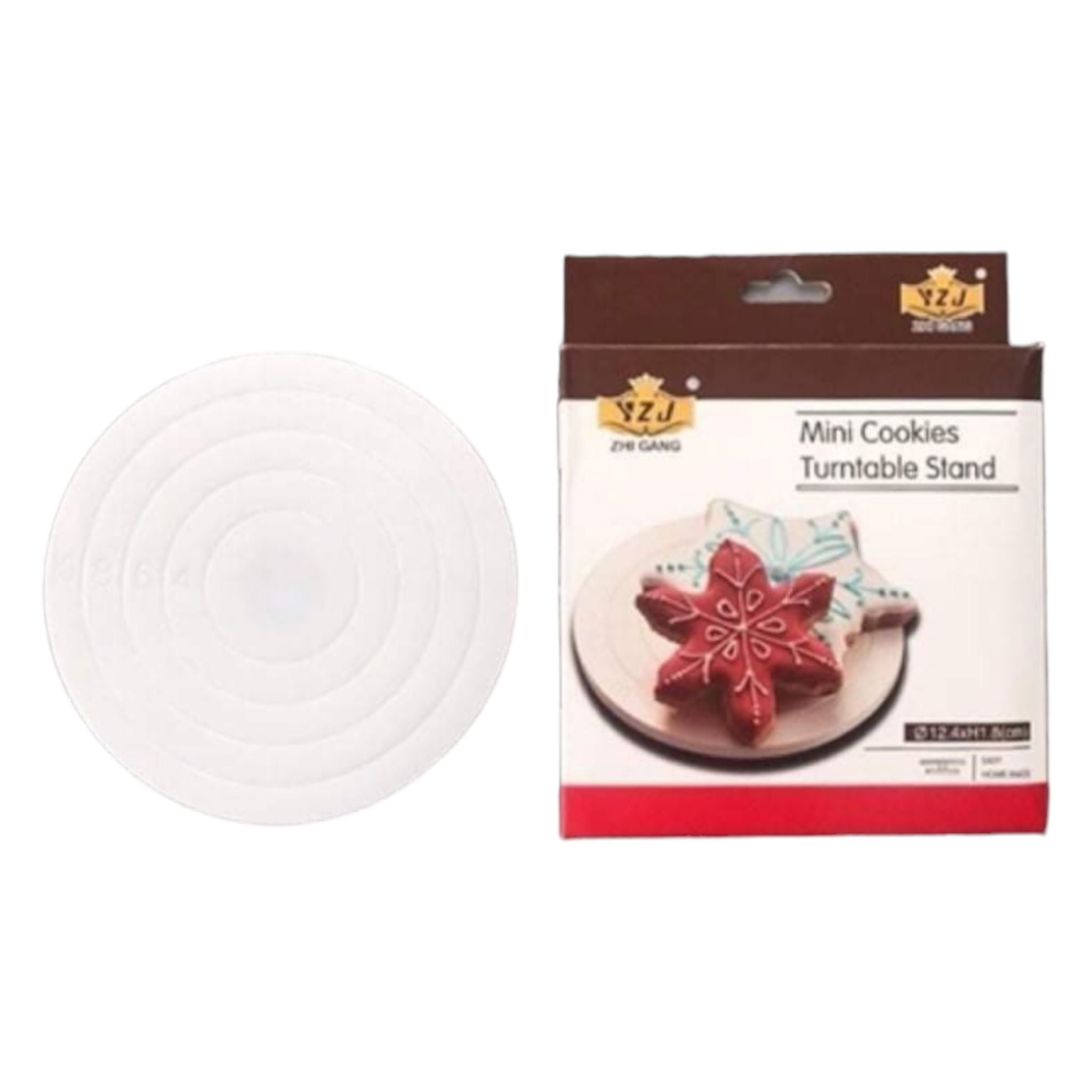 Mini Cookies Decorating Turntable with Stand 12.4x1.8cm Plastic Non-Slip