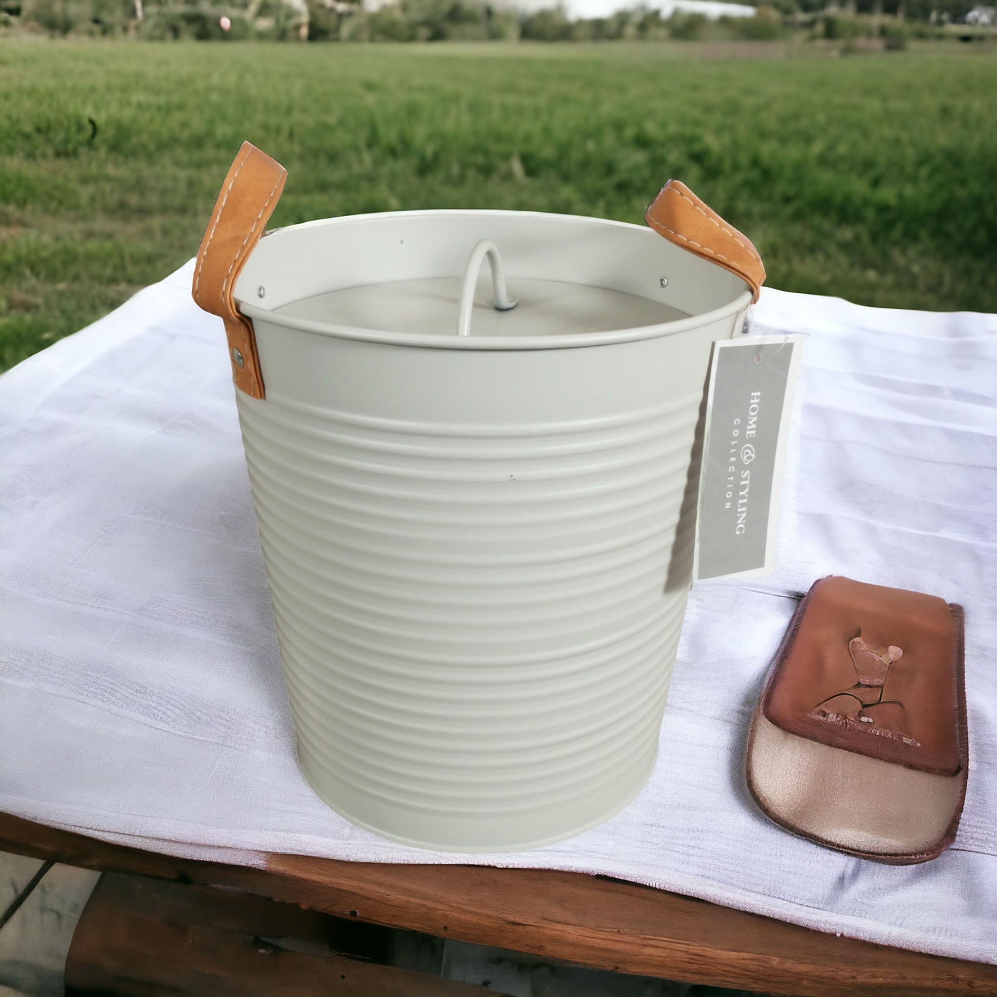 Ice Bucket Metal Sand with Lid 22104