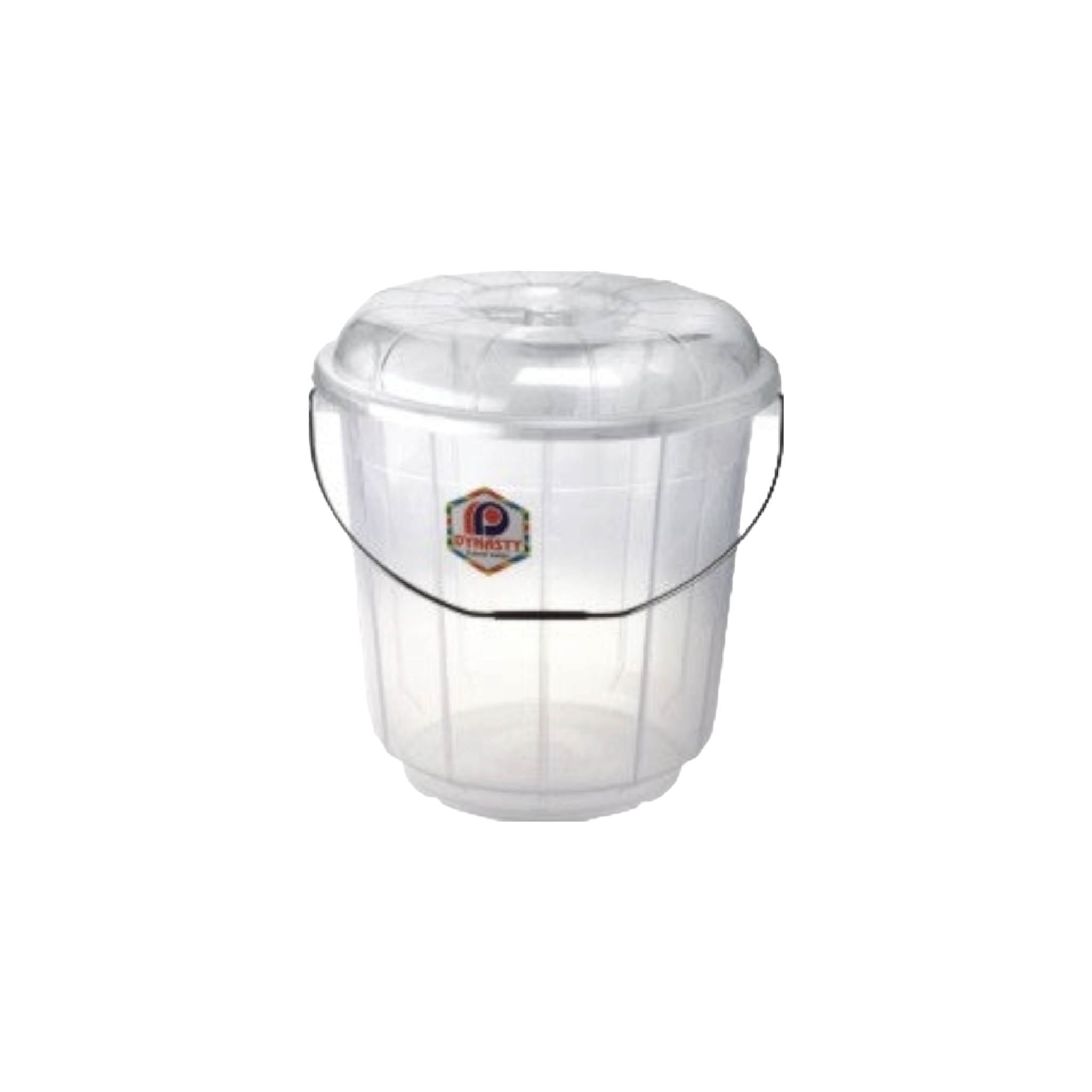 20L Plastic Bucket Transparent with Lid & Steel Handle 120TWL