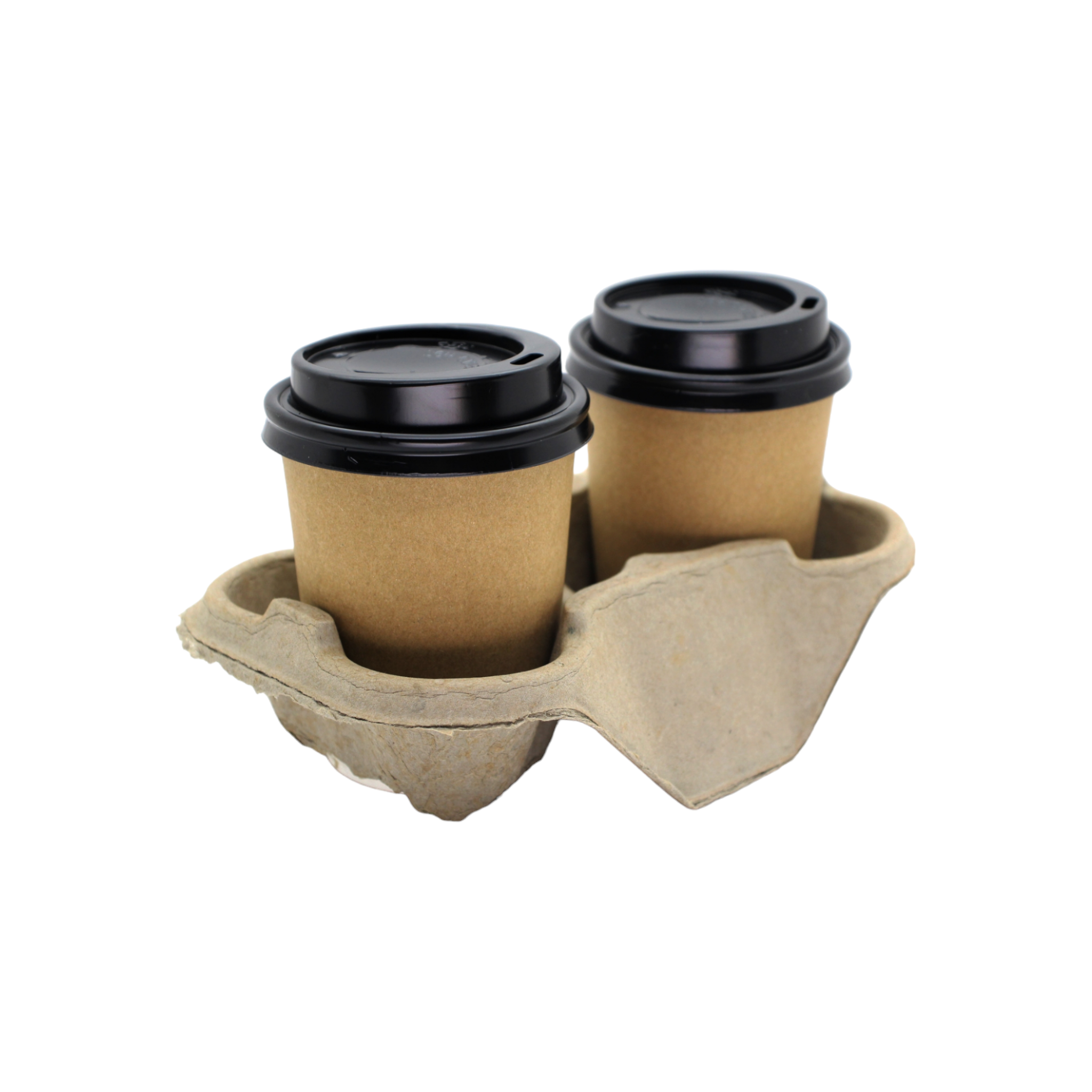 Take Away 2-Cup Holder Disposable Coffee Eco Friendly Compostable Pulp Tray 10pack