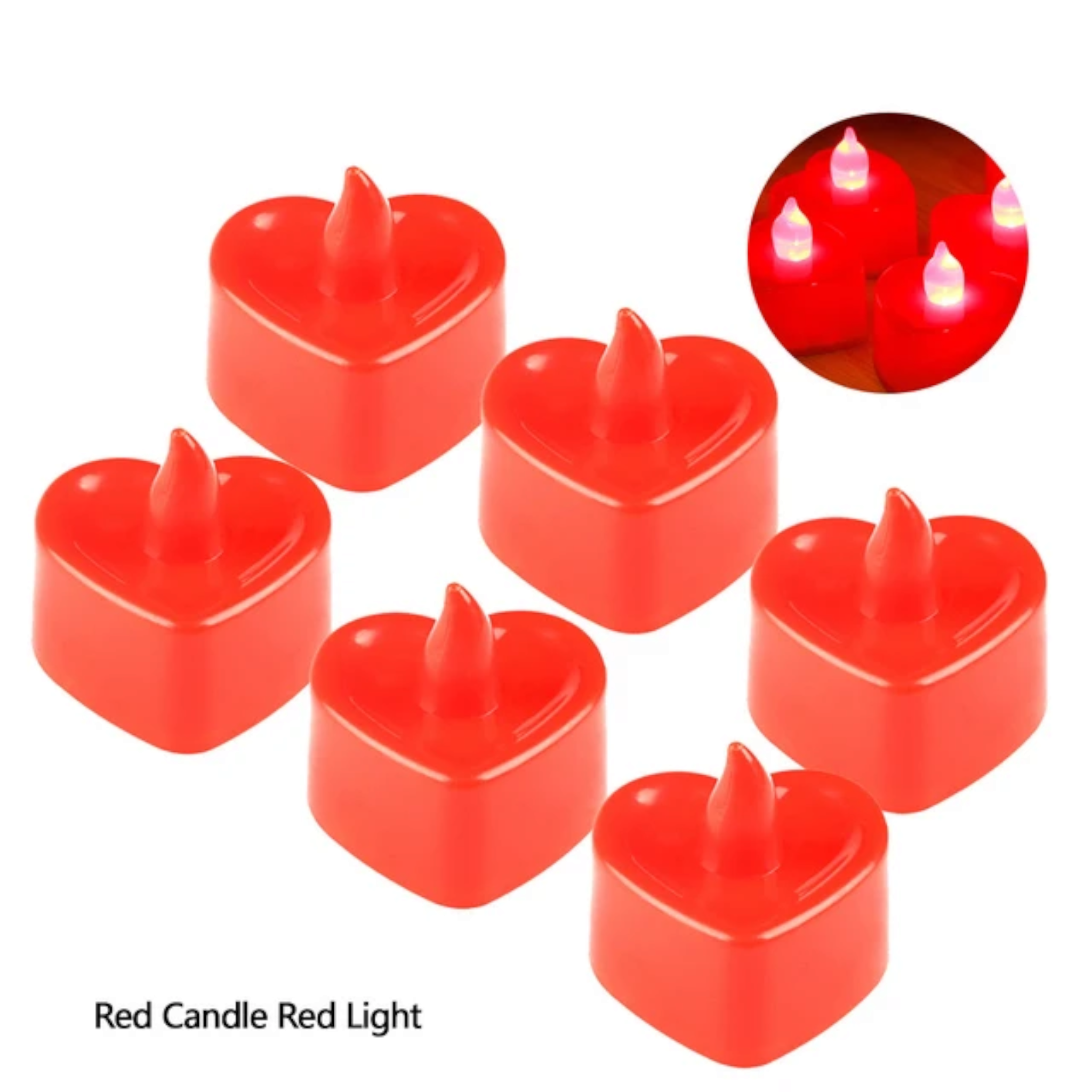 LED Tealight Candle - Heart Design 4x2.1cm Plastic