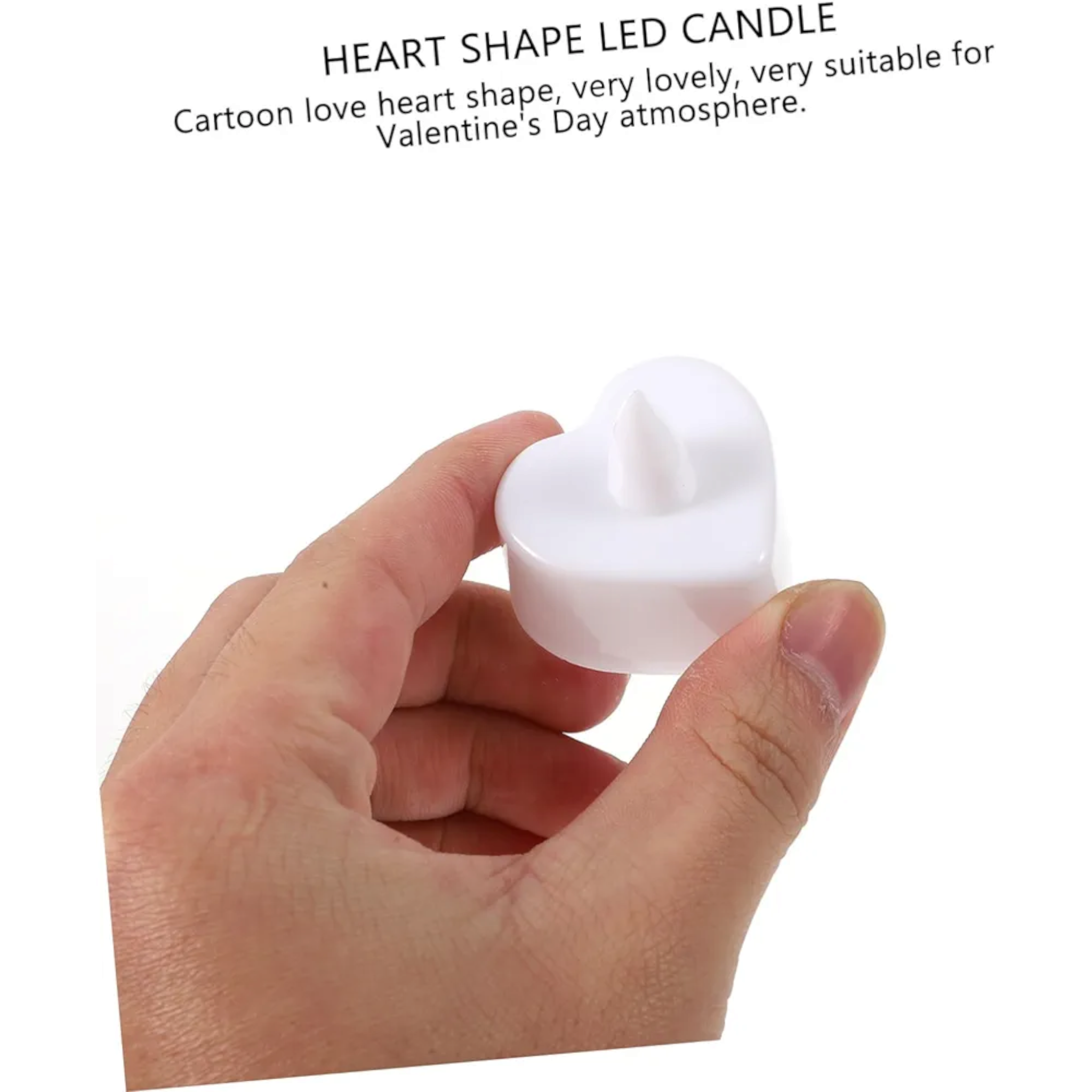 LED Tealight Candle - Heart Design 4x2.1cm Plastic
