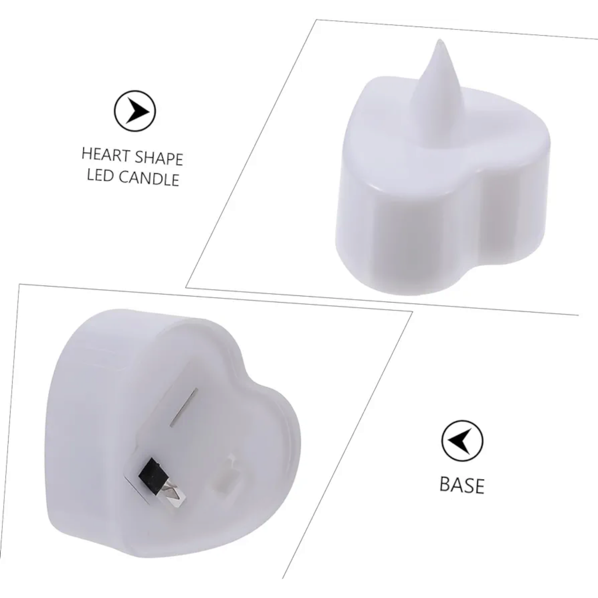 LED Tealight Candle - Heart Design 4x2.1cm Plastic