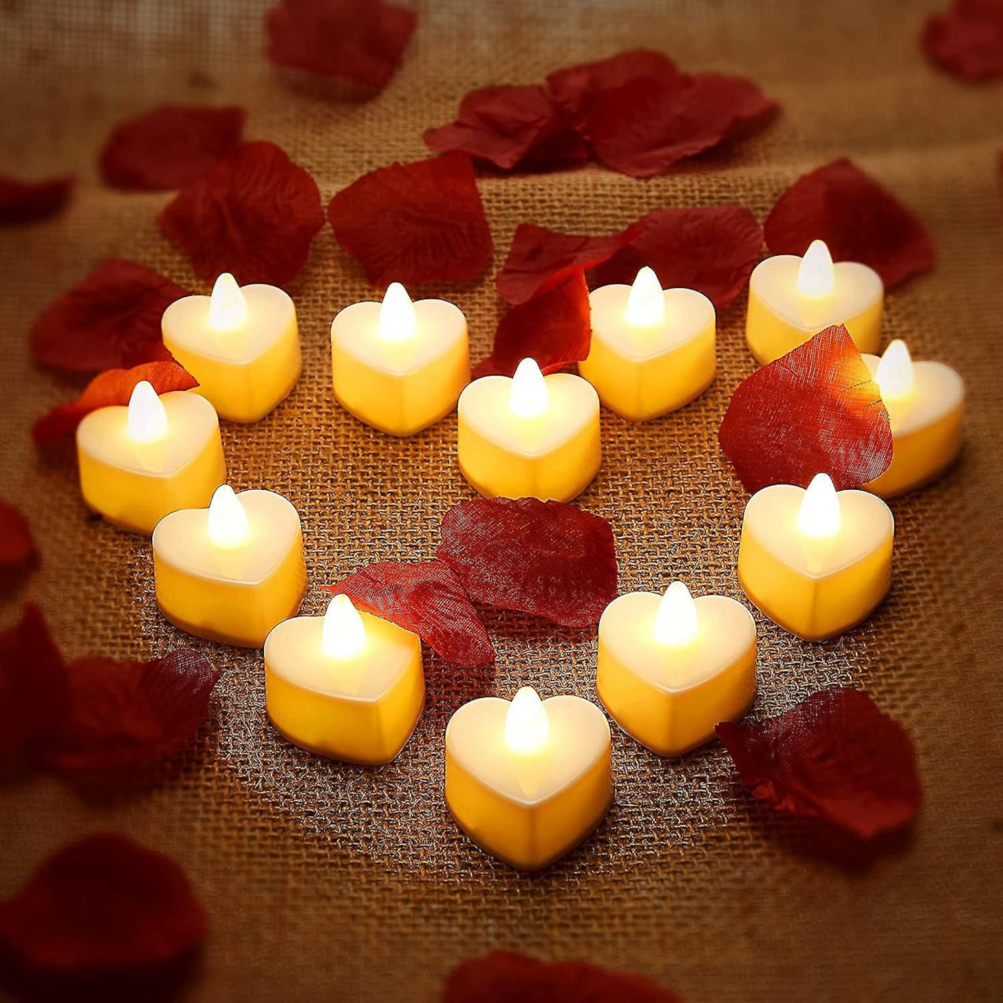 LED Tealight Candle - Heart Design 4x2.1cm Plastic