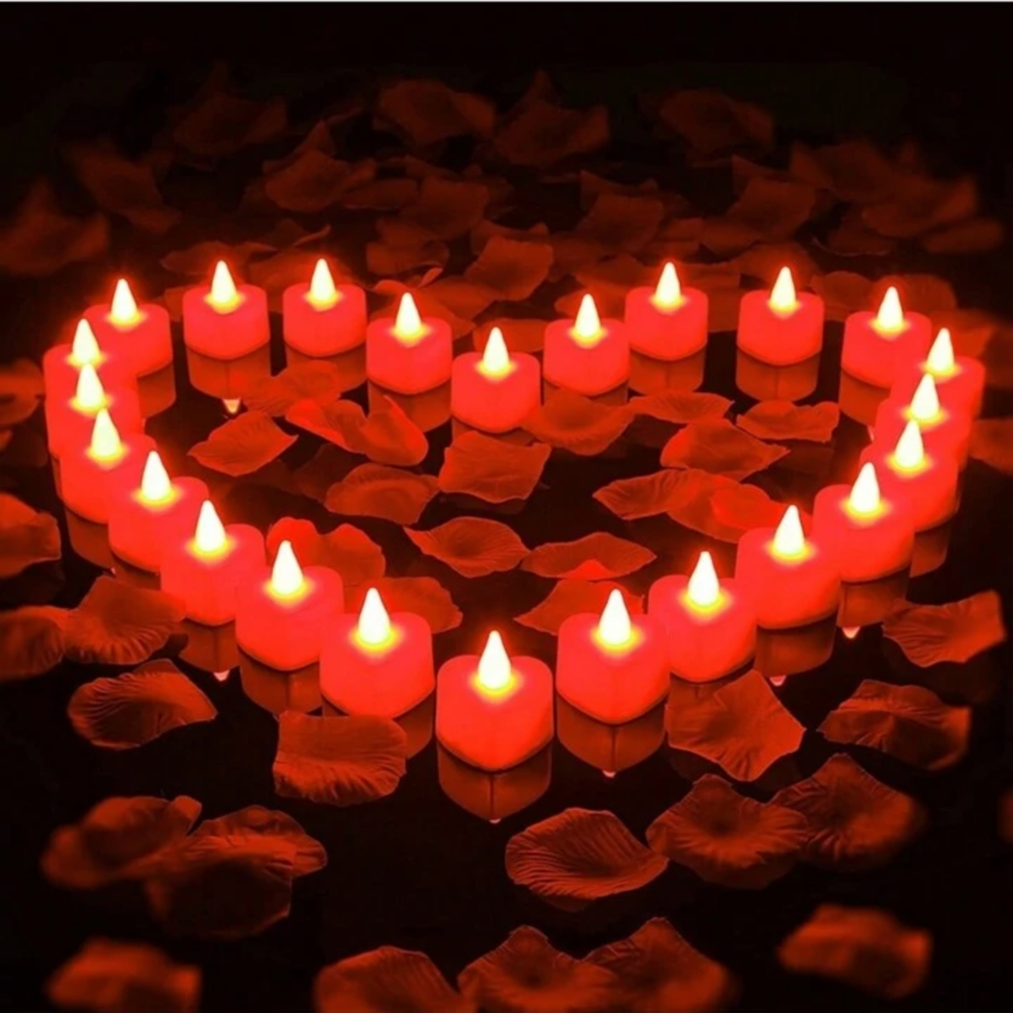 LED Tealight Candle - Heart Design 4x2.1cm Plastic