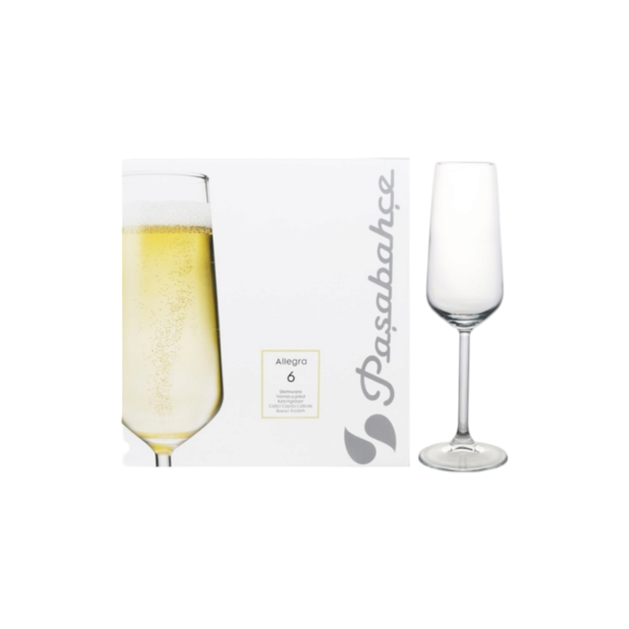 Pasabahce Allegra Glass Tumbler Stemmed 195ml Champagne 6pcs