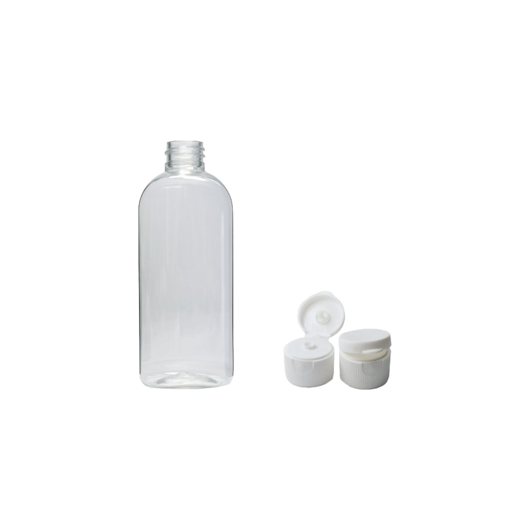 50ml PET Plastic Bottle Clear with Flip Lid Nu Ware
