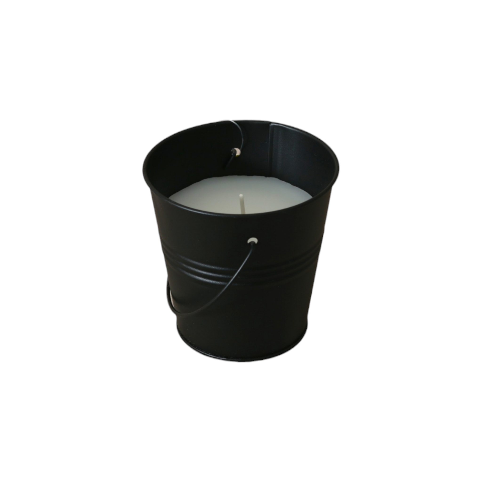 Citronella Candle in Zinc Bucket Black
