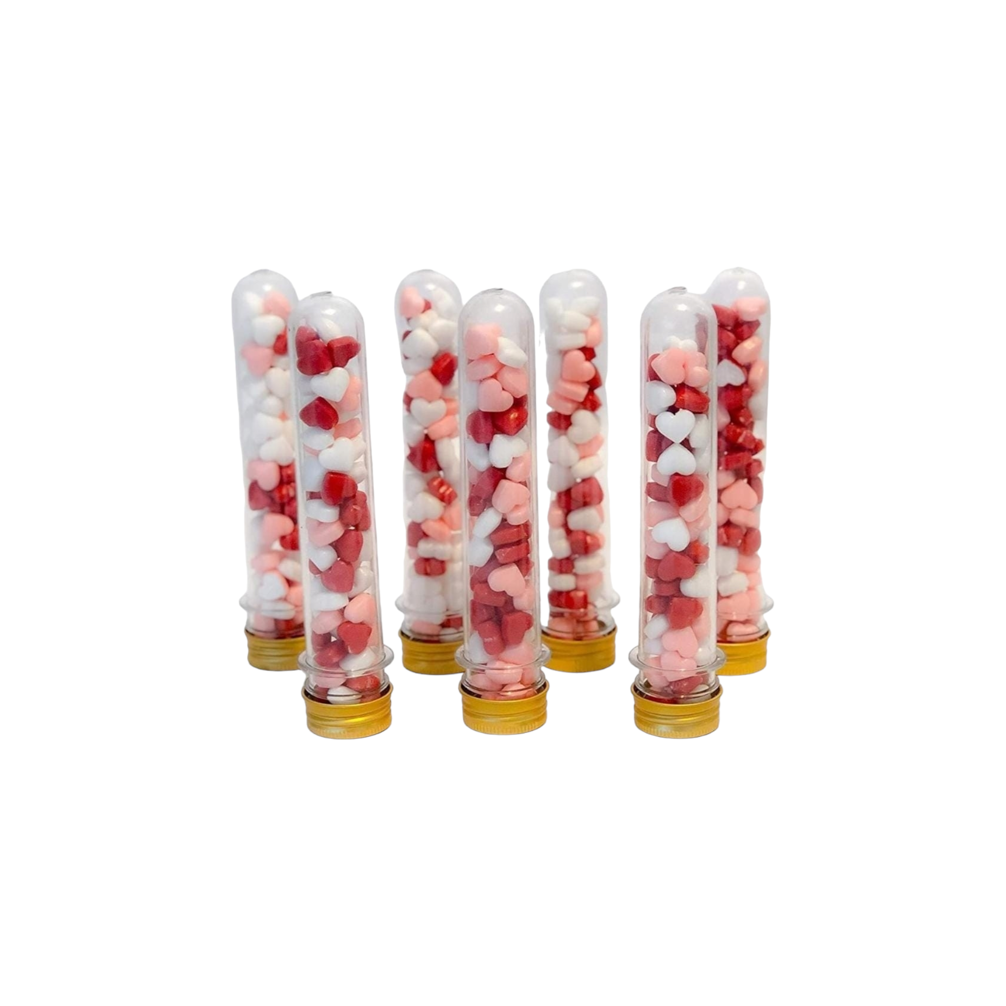 Plastic PET Test Tube - Vials Container Bottle 10cm Tube Shape with Gold Lid