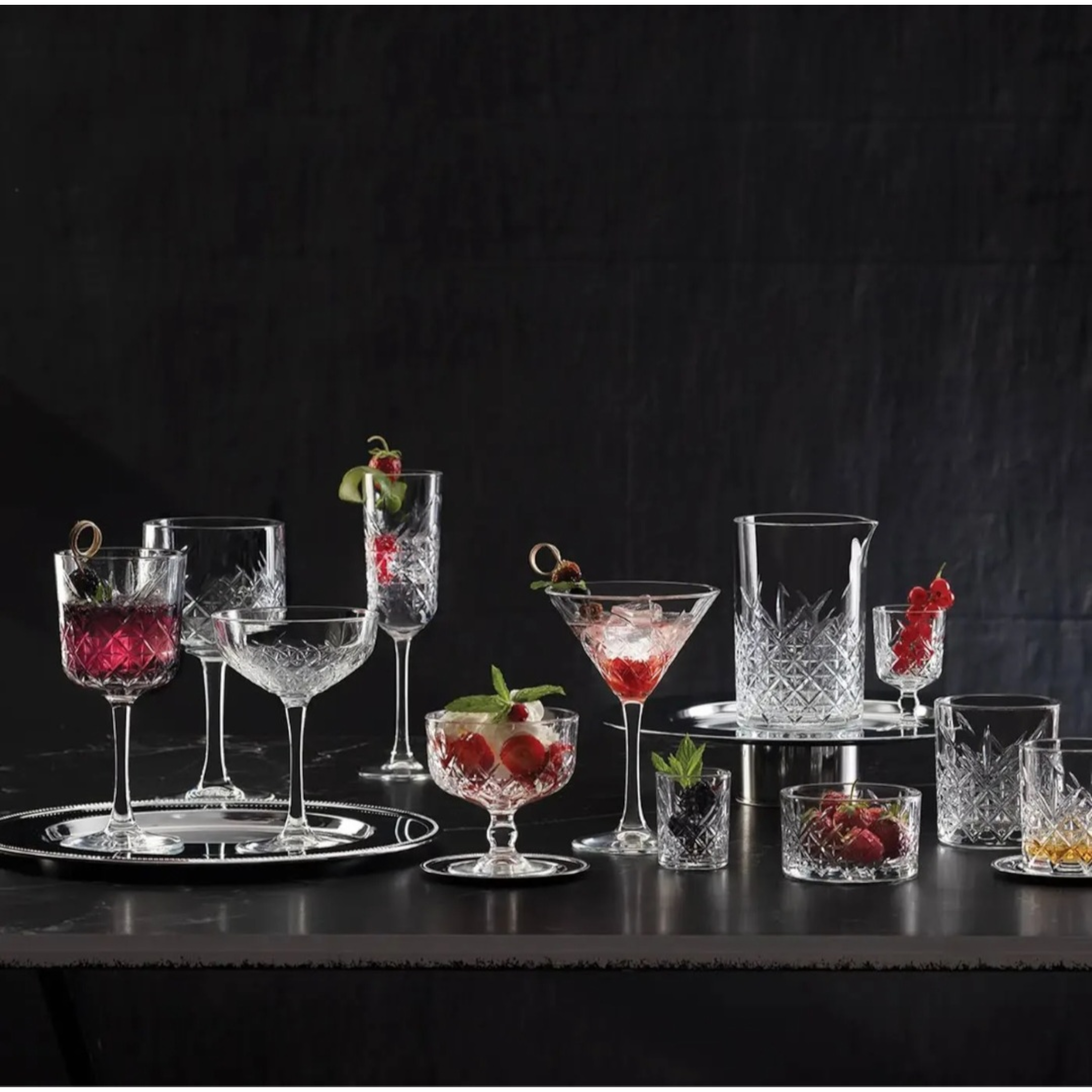 Pasabahce Timeless Glass Tumbler 175ml Stemmed Champagne with Gold Rim 4pack