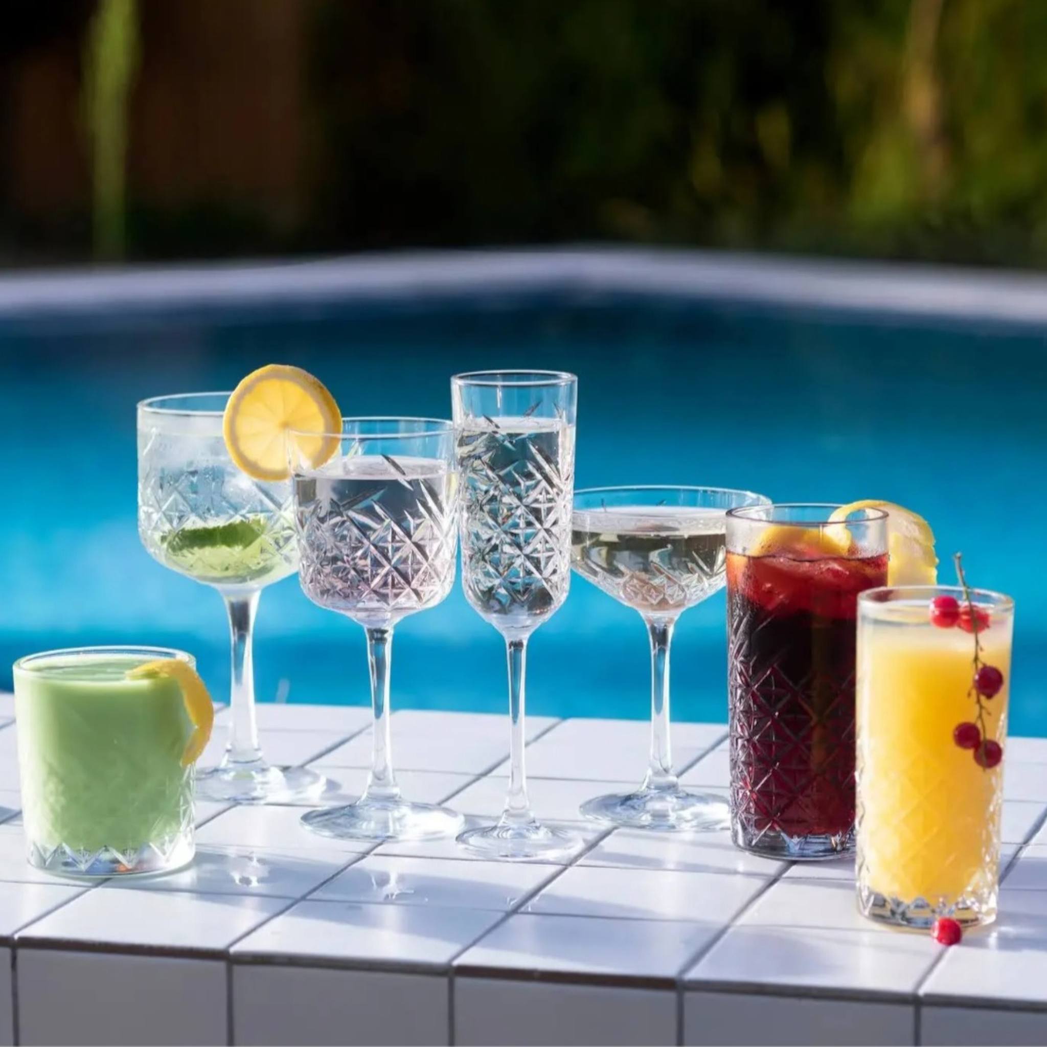 Pasabahce Timeless Glass Tumbler 175ml Stemmed Champagne with Gold Rim 4pack