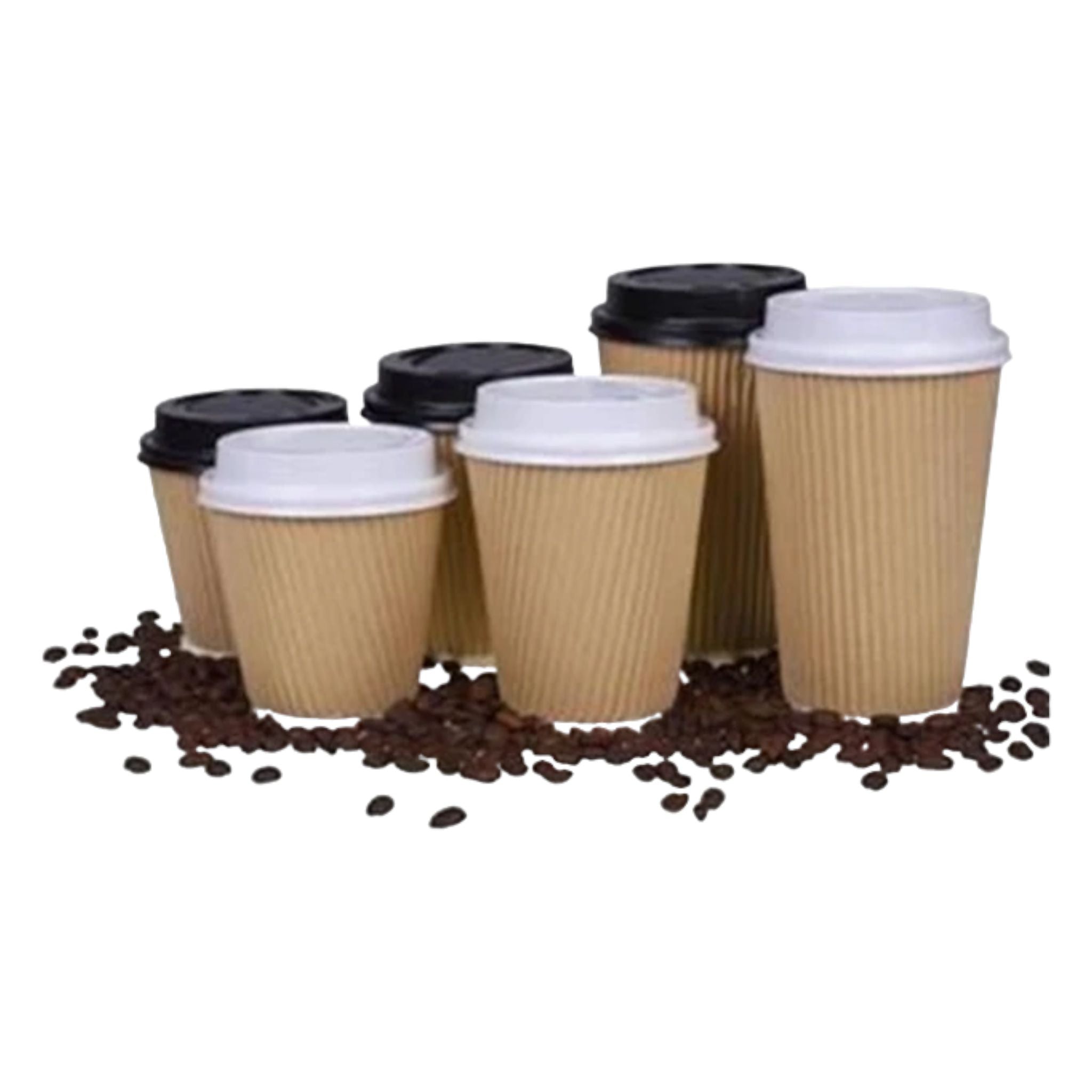 350ml Ripple Paper Coffee Cups Disposable Double Wall 5pack