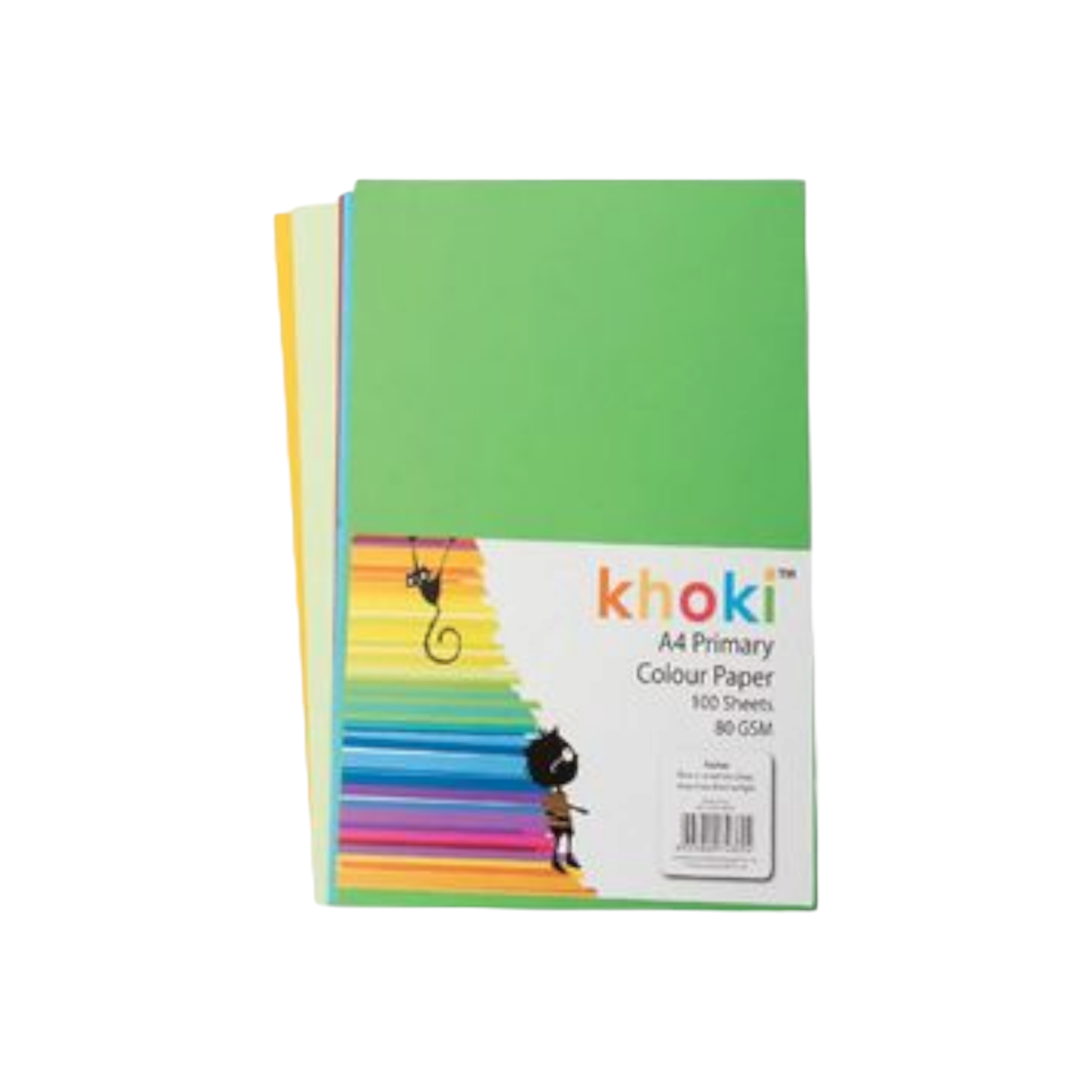 Khoki A4 Primary Bright Paper 80gsm 100pack Assorted