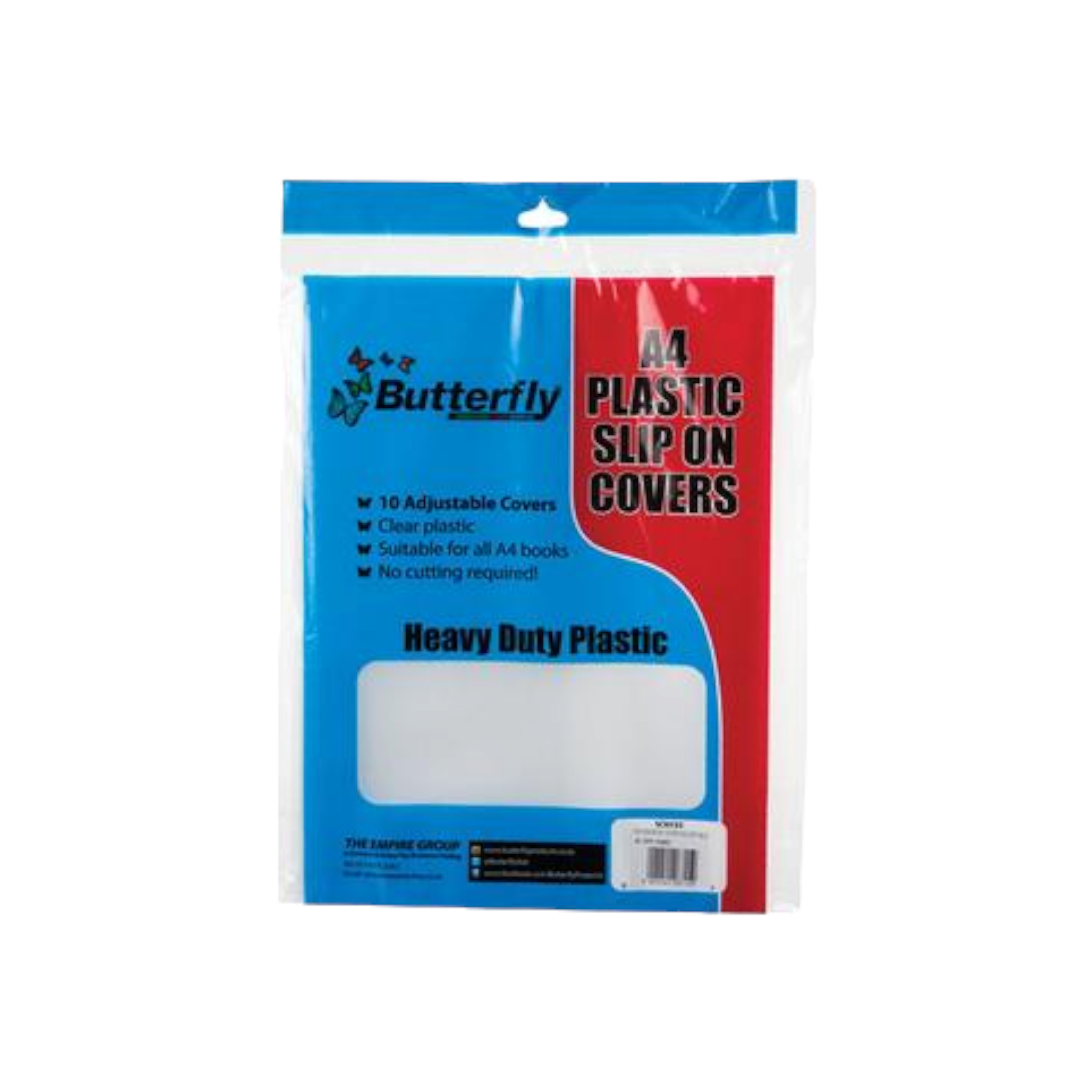 Butterfly A4 Slip On Book Cover Plastic Adjustable Heavy Duty 10pack