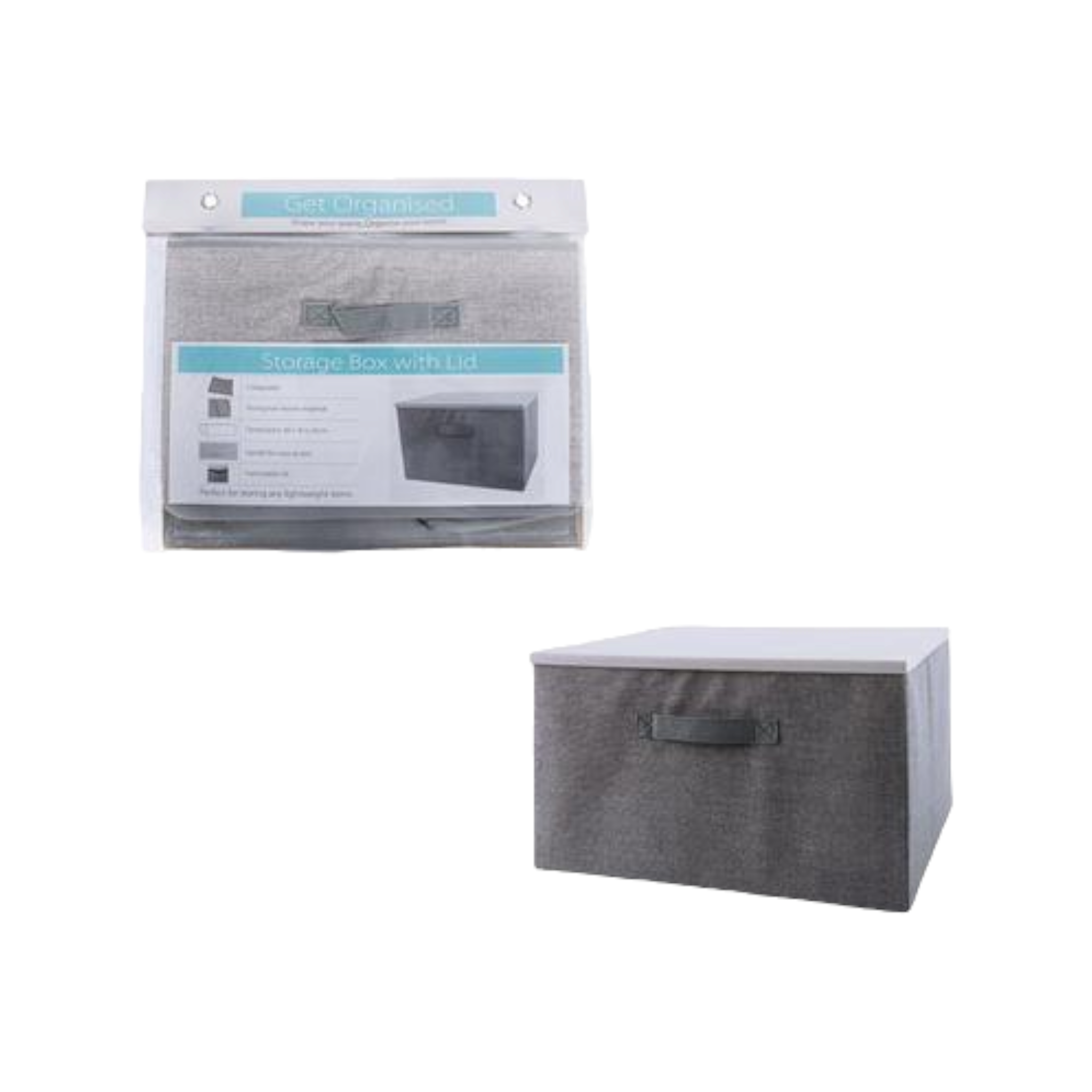 Non-Woven Storage Box with Plastic Lid 40x30x25cm