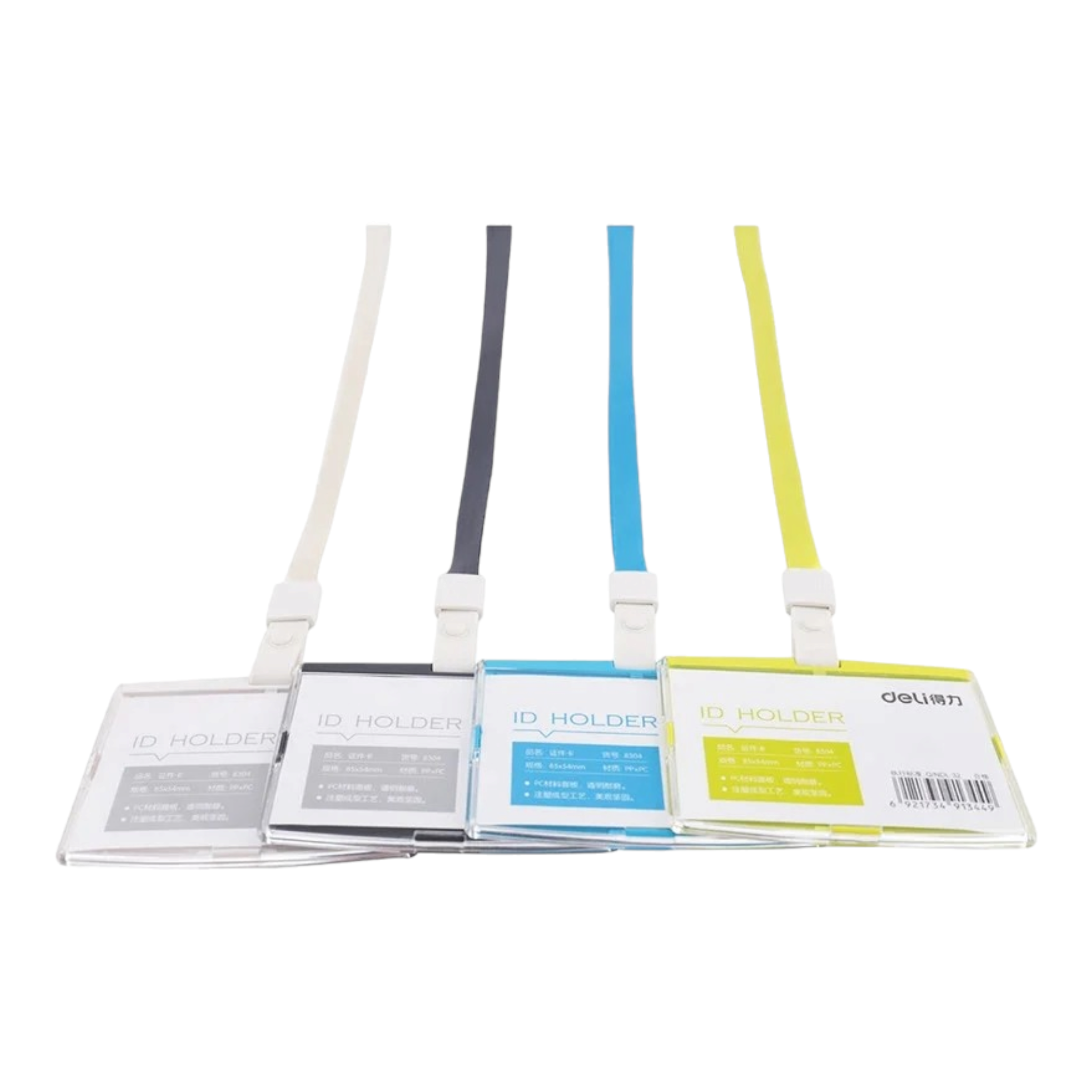 Deli Name Badge Black Card with Horizontal Lanyard 85x53mm 8304