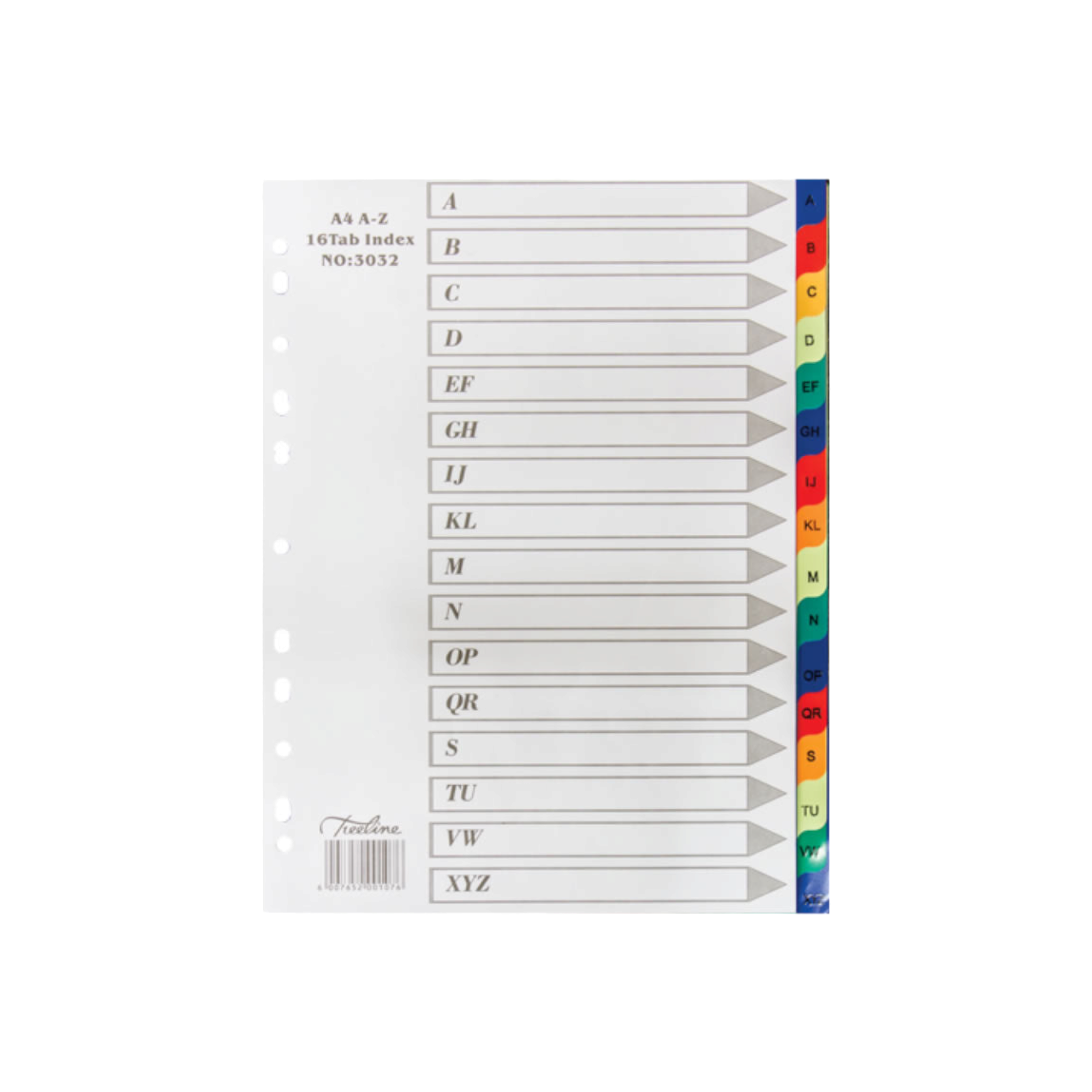 Treeline PVC Divider A to Z Pos Rainbow Indigo