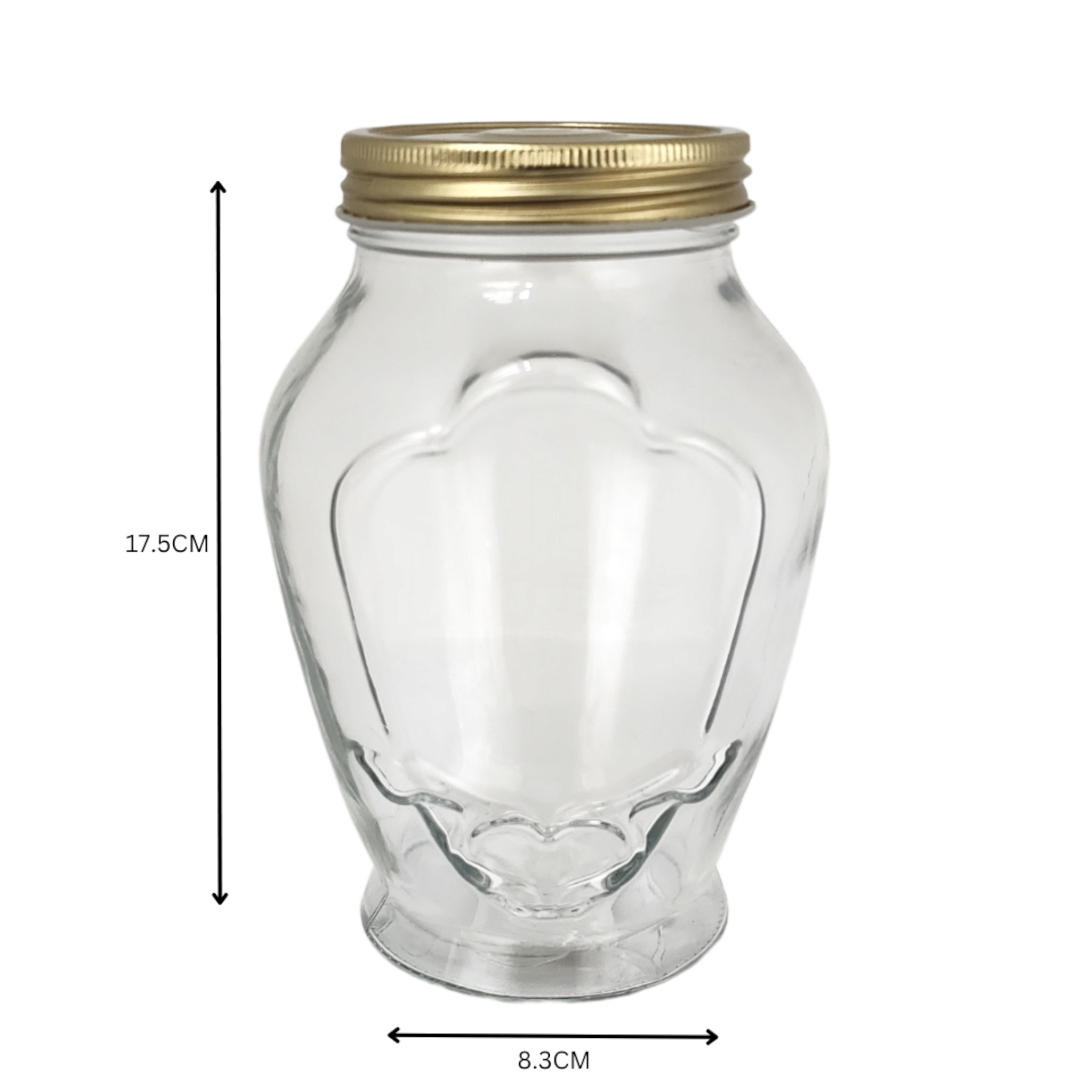 LAV Glass Storage Canister Jar 1L with Gold Lid SGN1361