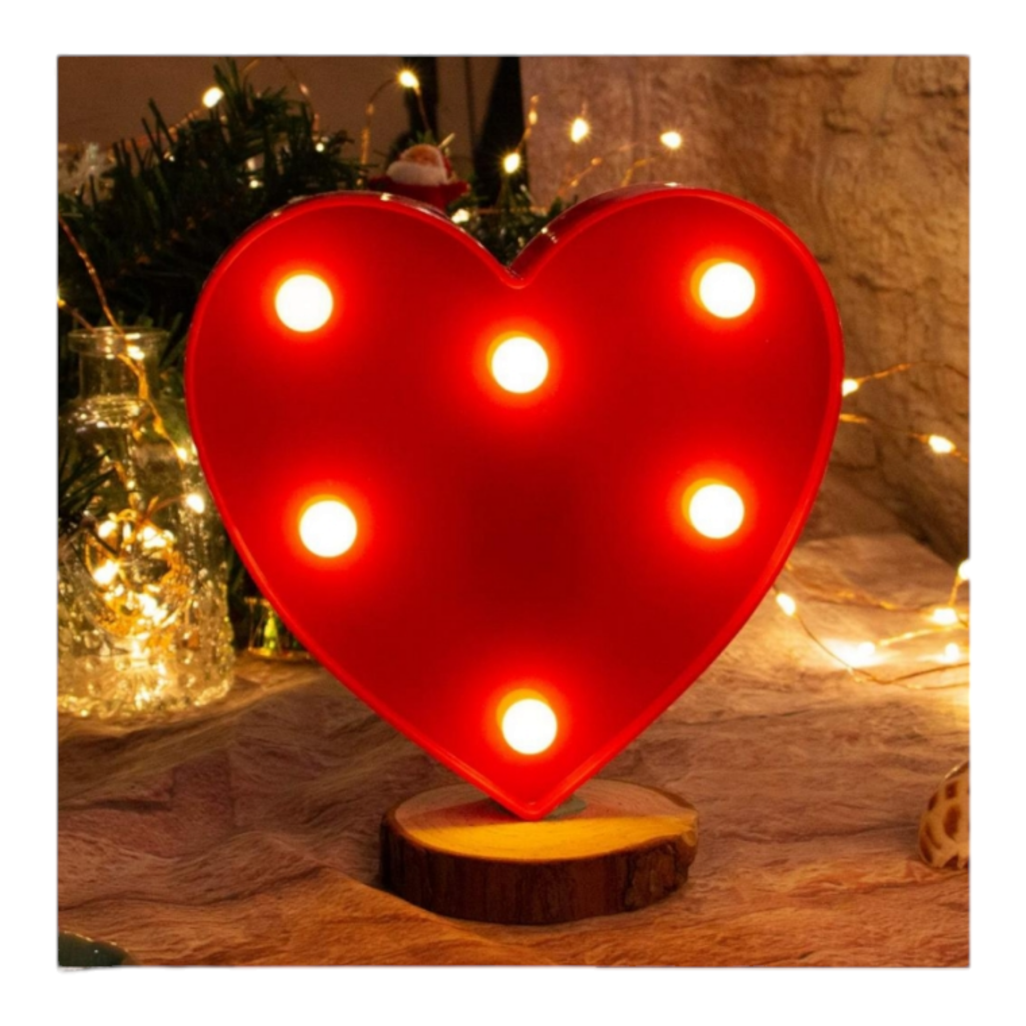 Heart Shaped LED Light Battery Operated