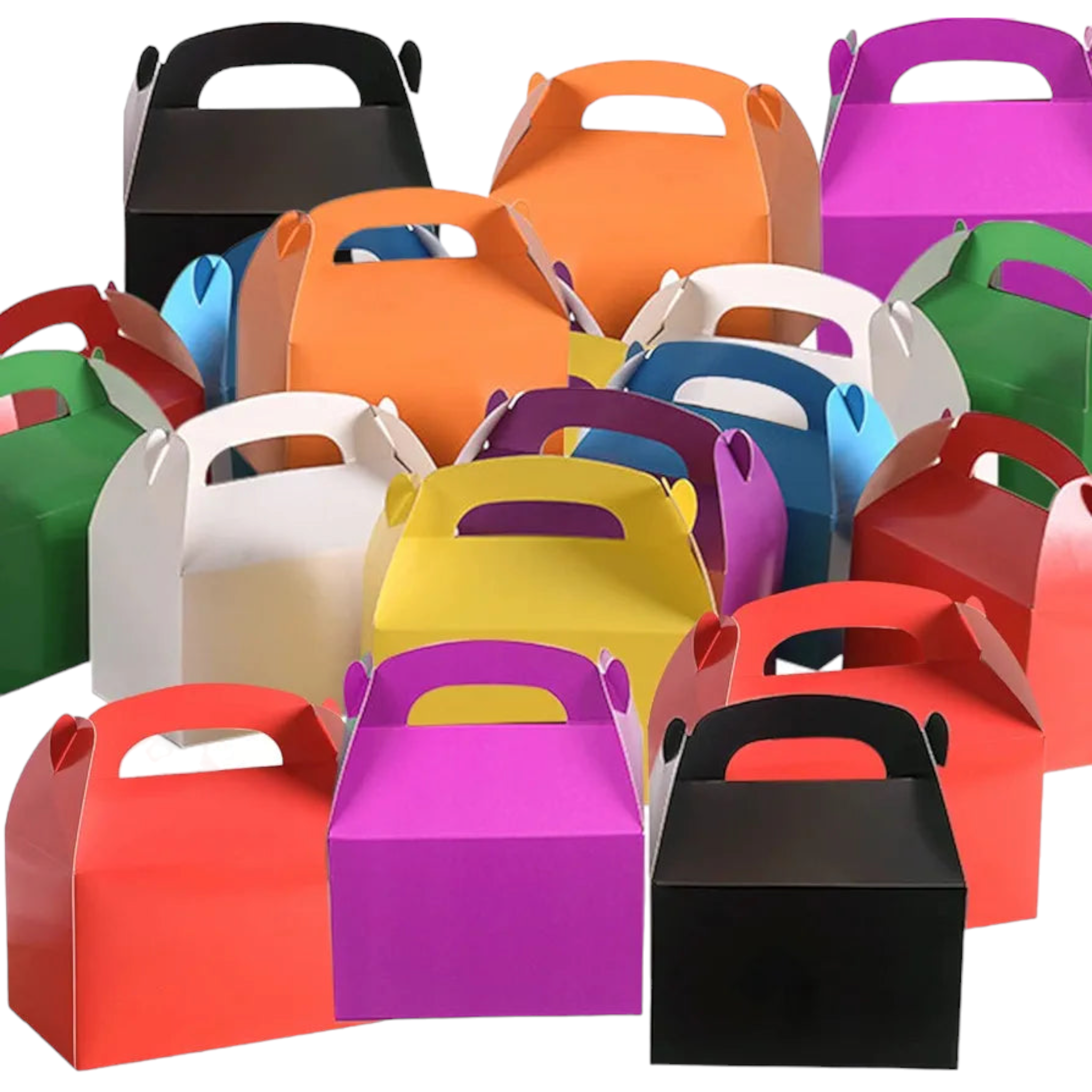 Gift Takeaway Party Treats Box 14x11x12.5cm Small with Handle 10pack