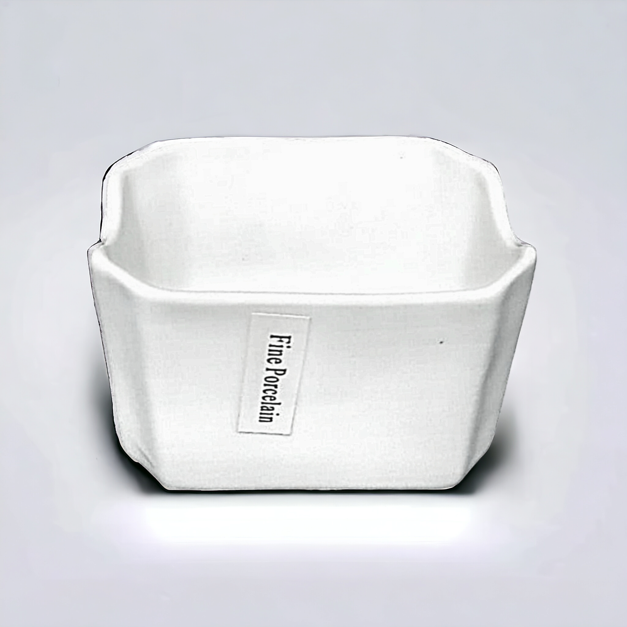 Tissue Container Bowl Stand 3.25inch Fine Porcelain Ceramic White