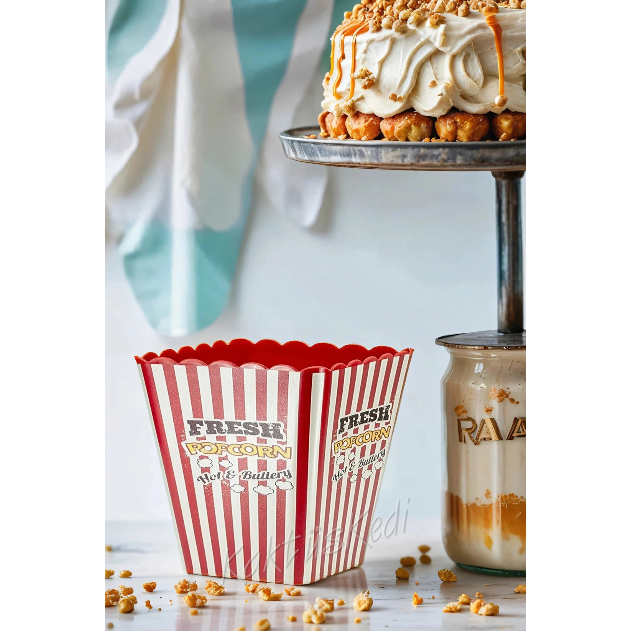 Tuffex Plastic Popcorn Bucket Square 12x15cm
