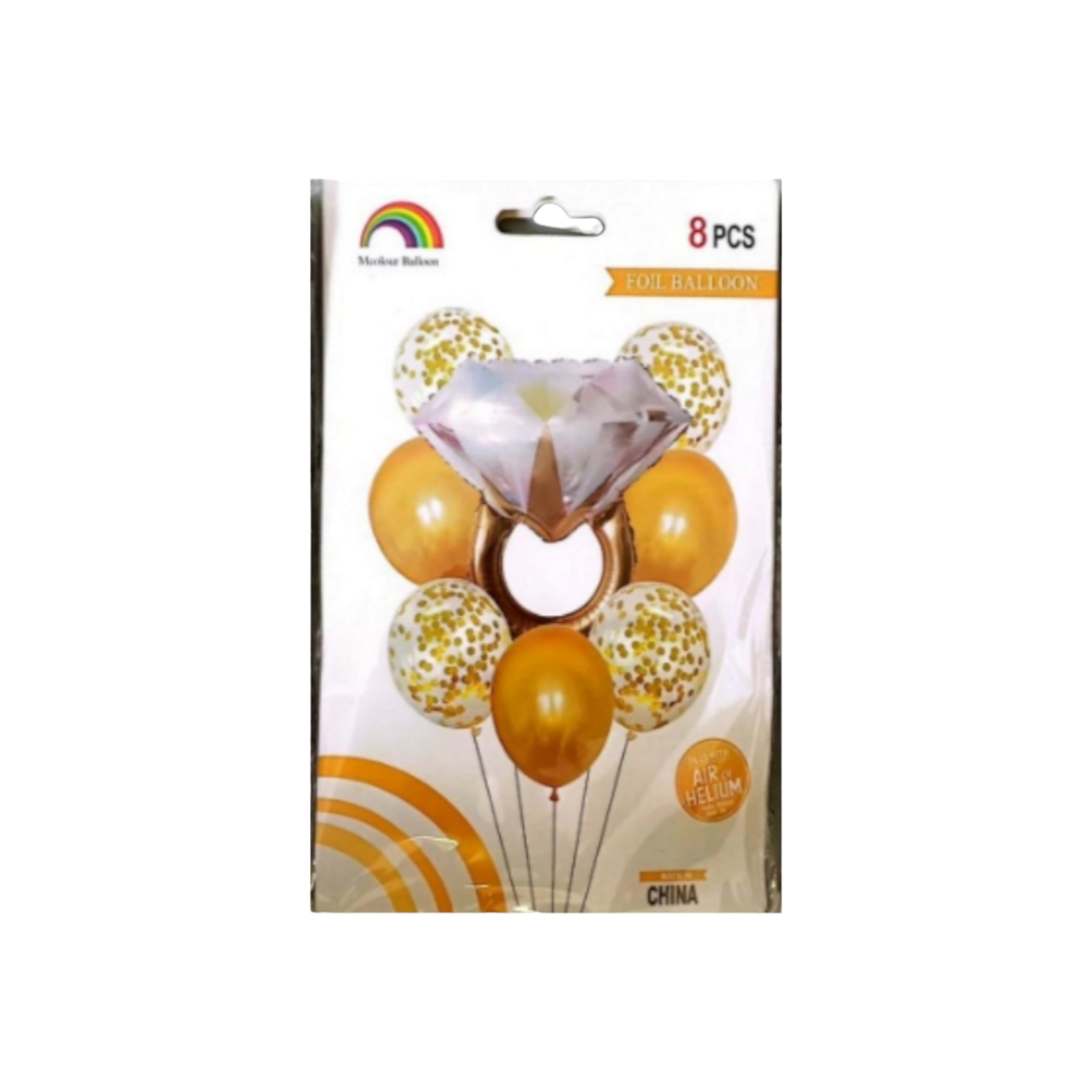 Diamond Ring Foil Balloon 8pc Set ZY-2140