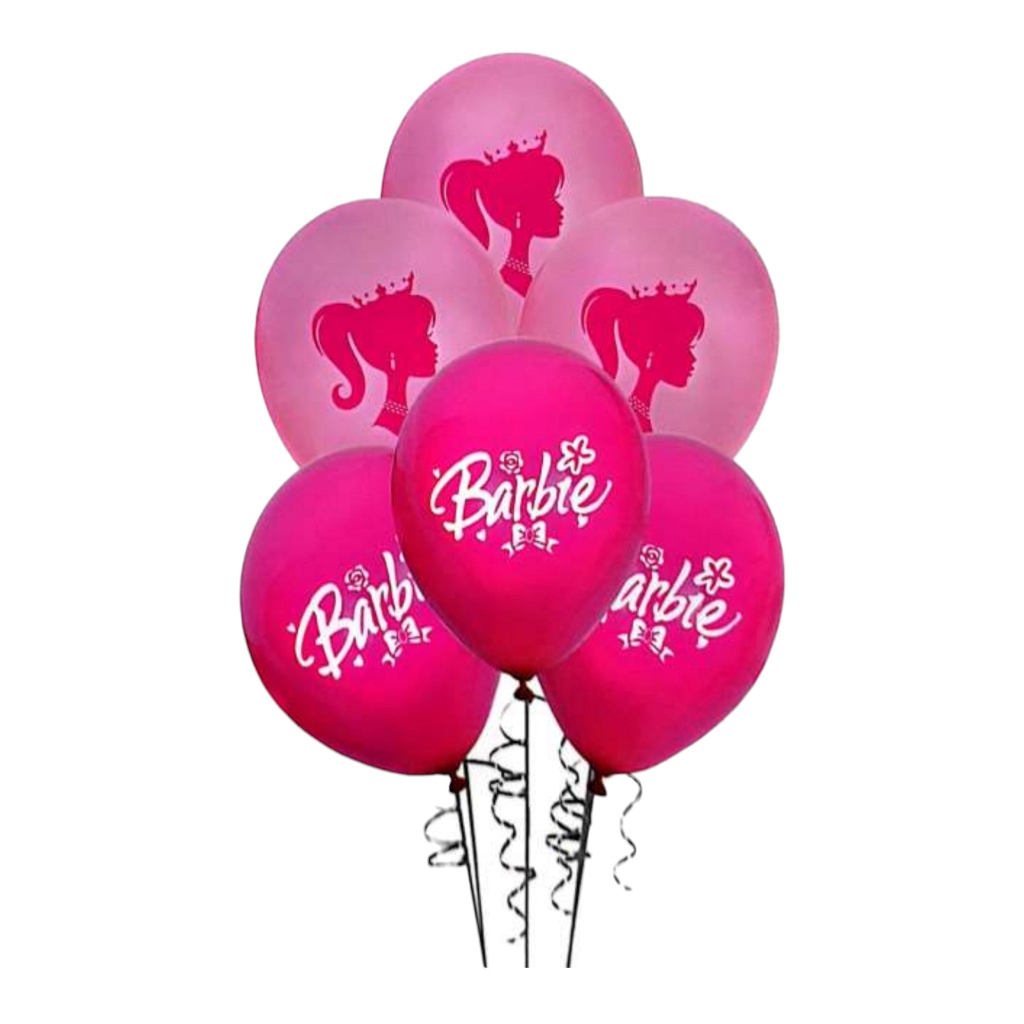 Disney Barbie Pink Latex Balloons 12inch 6pc Set