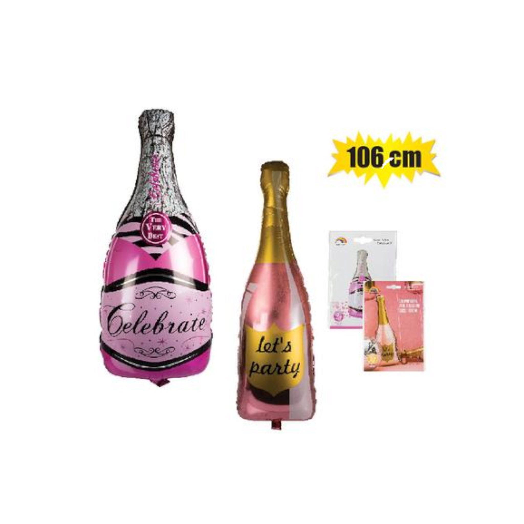 Helium Foil Bottle Balloon 106cm Champagne 1-Piece