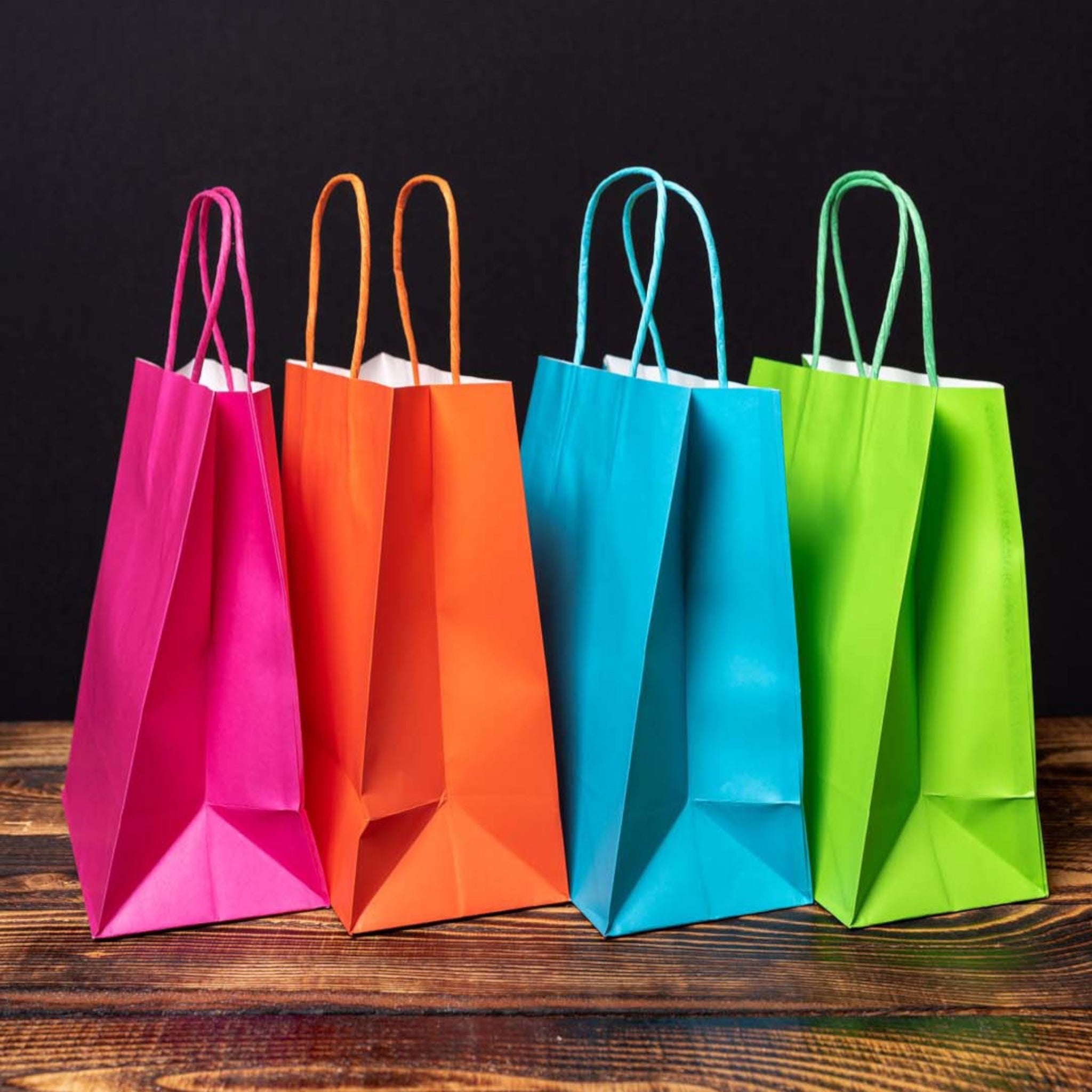 Kraft Paper Gift Shopper Bags 15x21x8cm 120gsm with Paper Twist Handle