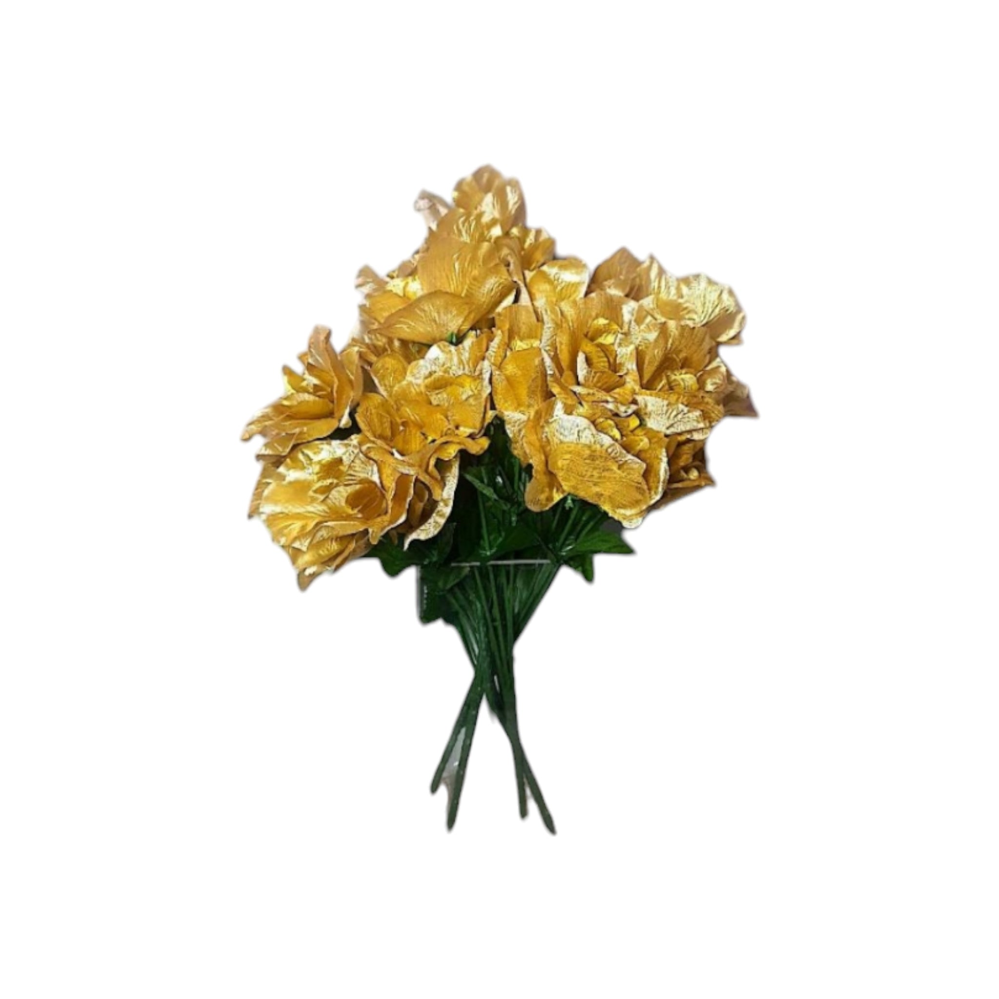 Artificial Crinkle Rose Bush 7-Head Bouquet Piece Set