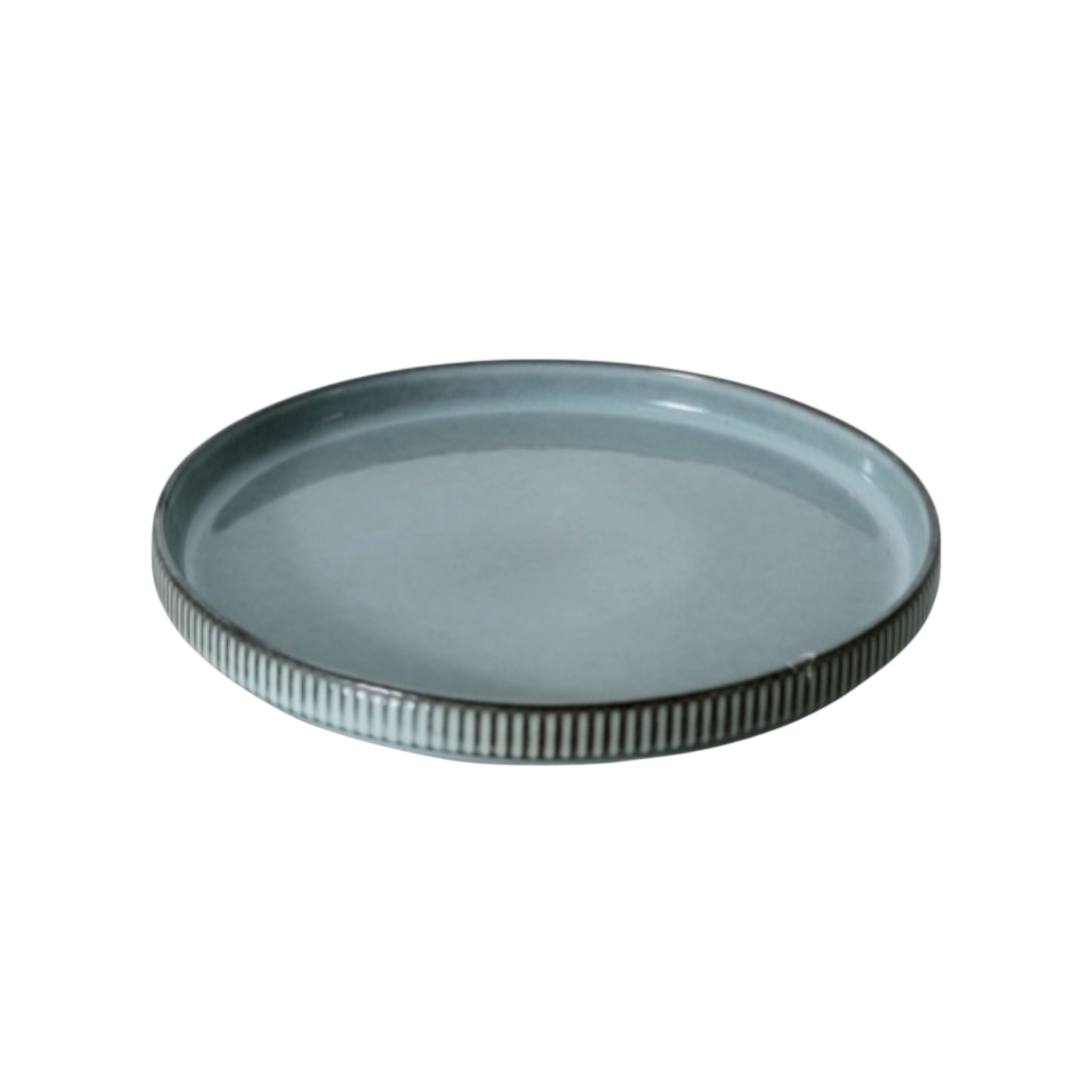 Ceramic Rib Dinner Plate Grey 25.2x2cm
