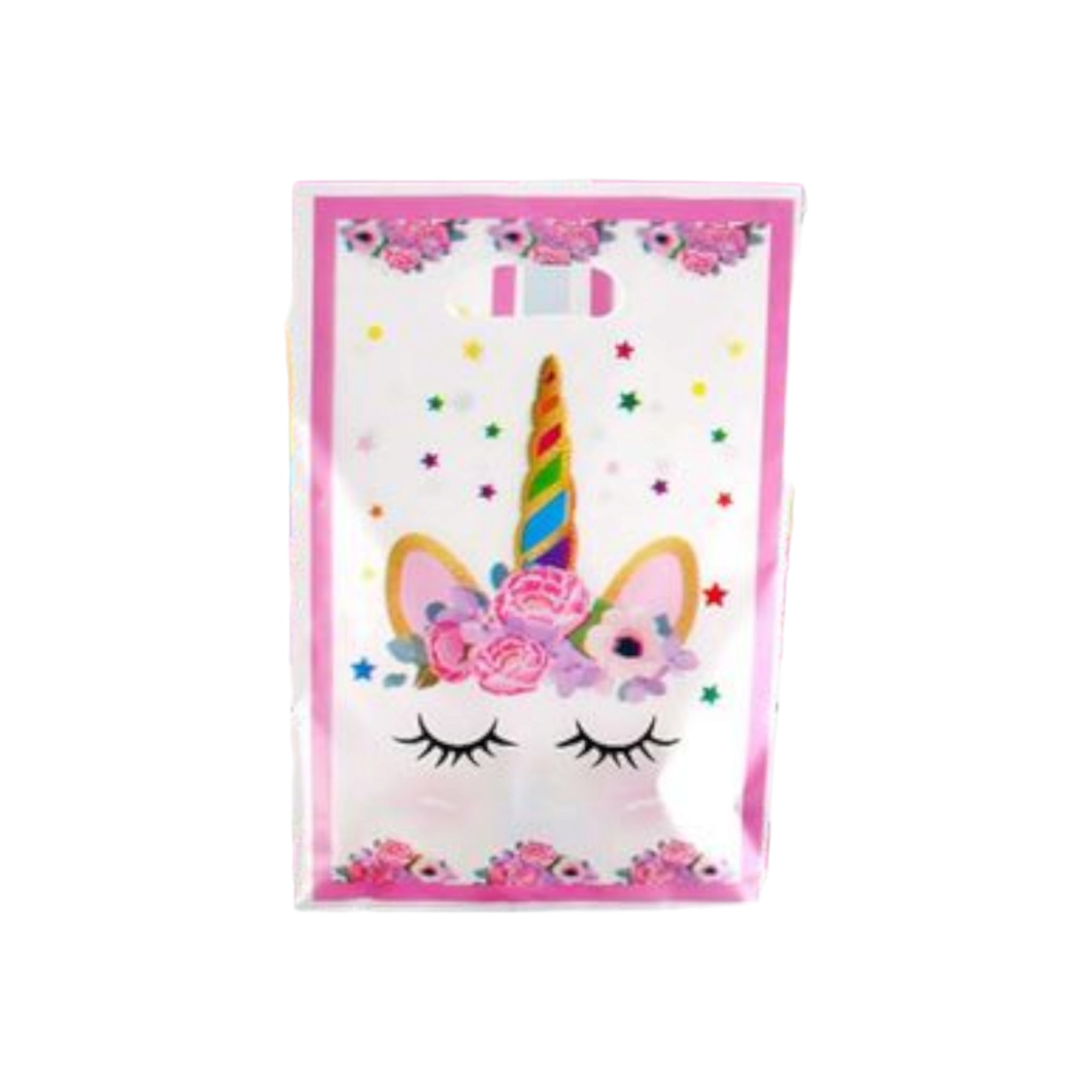 Party Loot Printed Plastic Bags 16x25cm 10pack Die Cut Handle