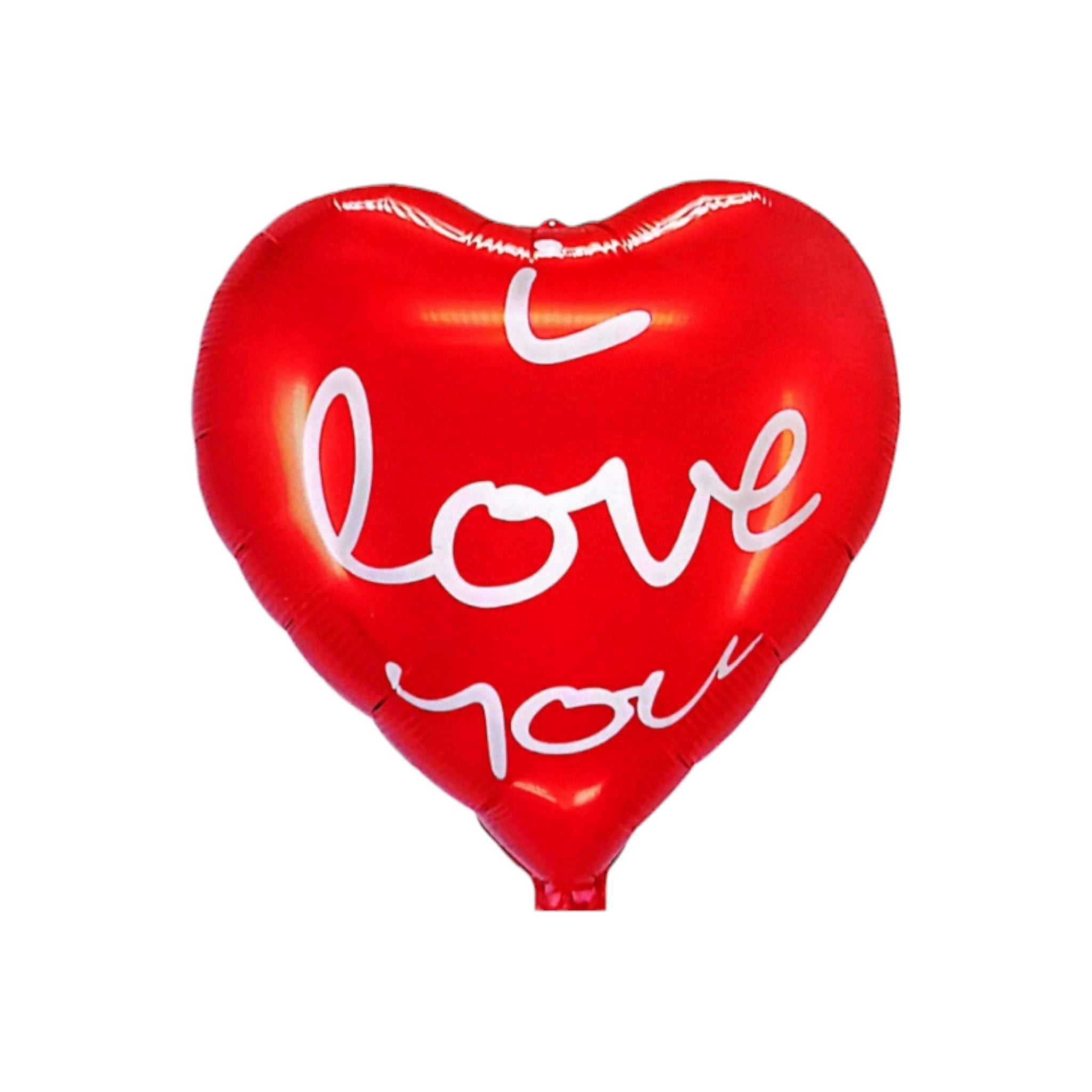 Heart Design Foil Balloon Red 18Inch Flower Print 1-Side I Love you